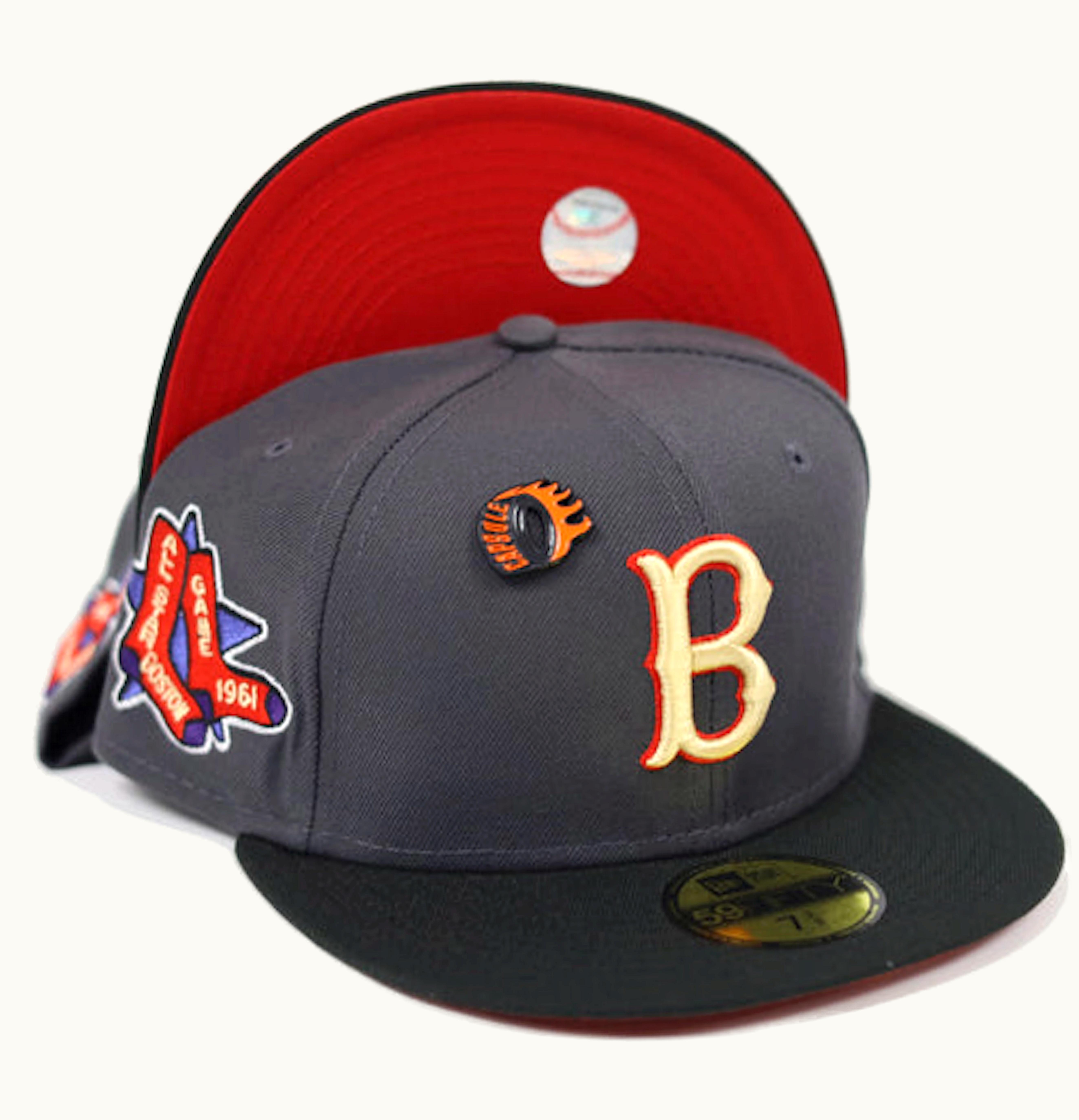 New Era New Era Boston Red Sox 1961 All Star Game Patch Fitted Hat Fitted Hat Grey Red