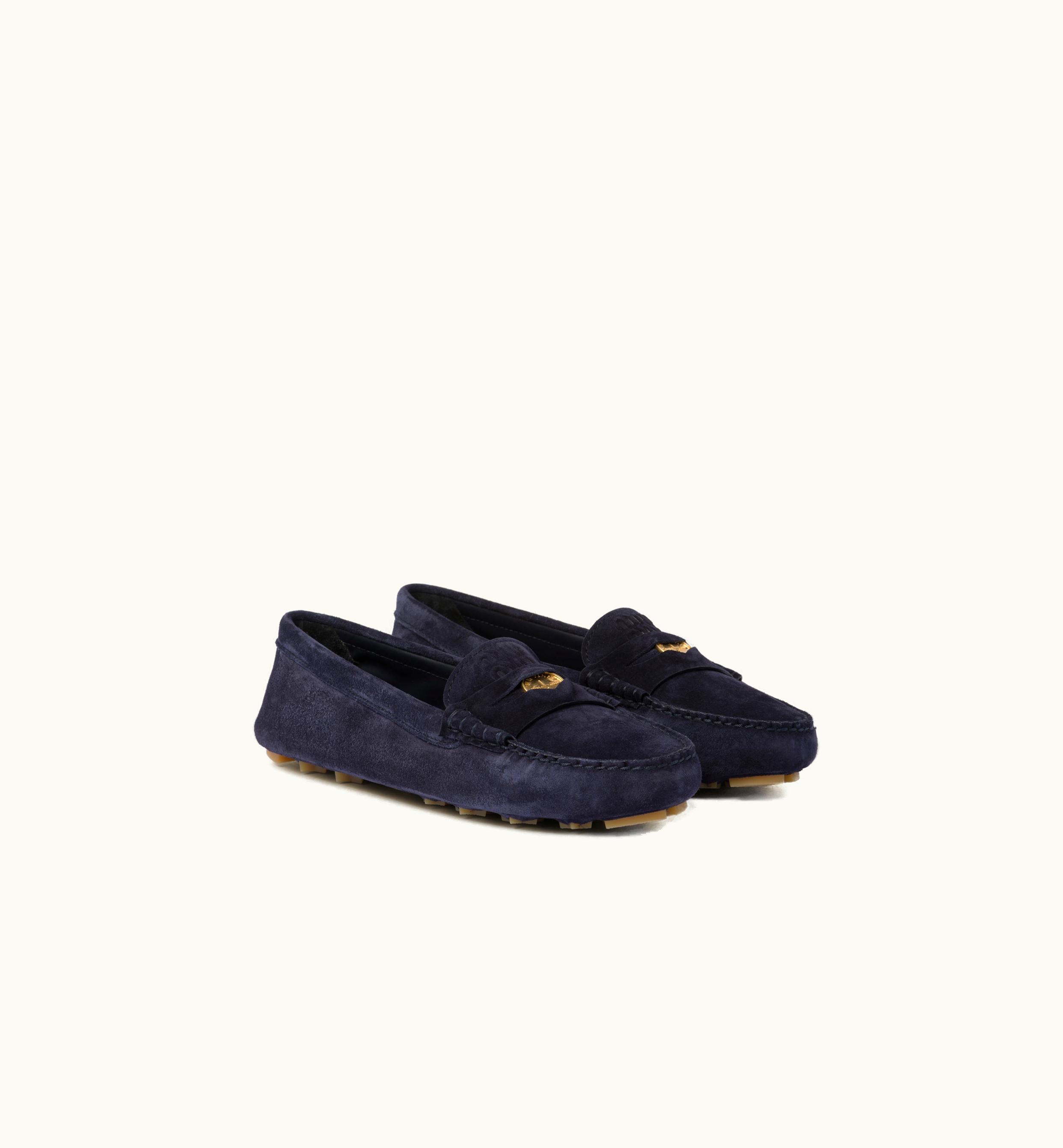 Miu Miu Miu Miu Suede Driving Shoes Navy