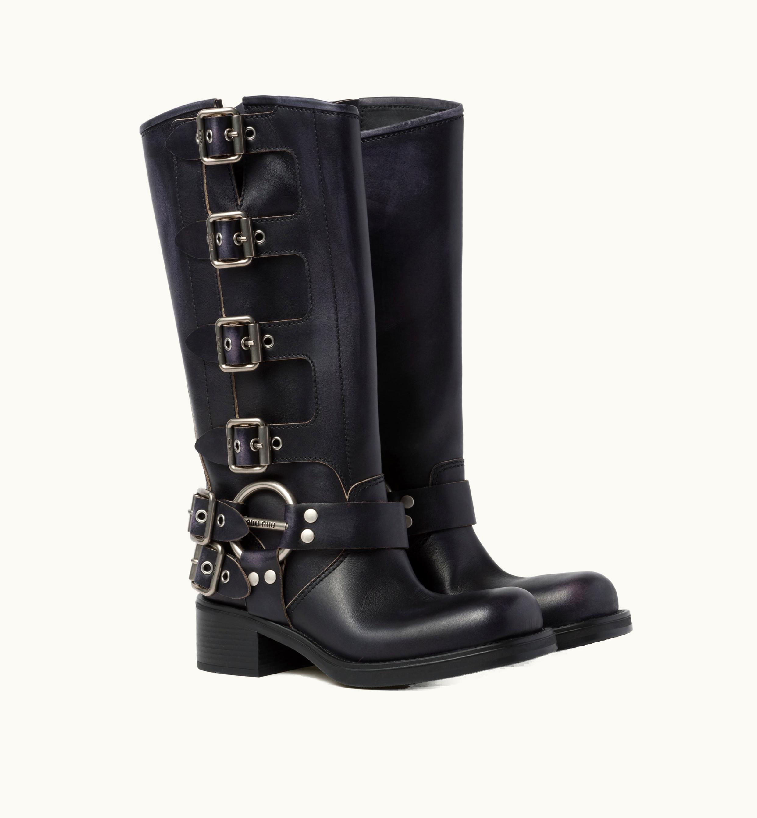 Miu Miu Miu Miu Leather Boots Black