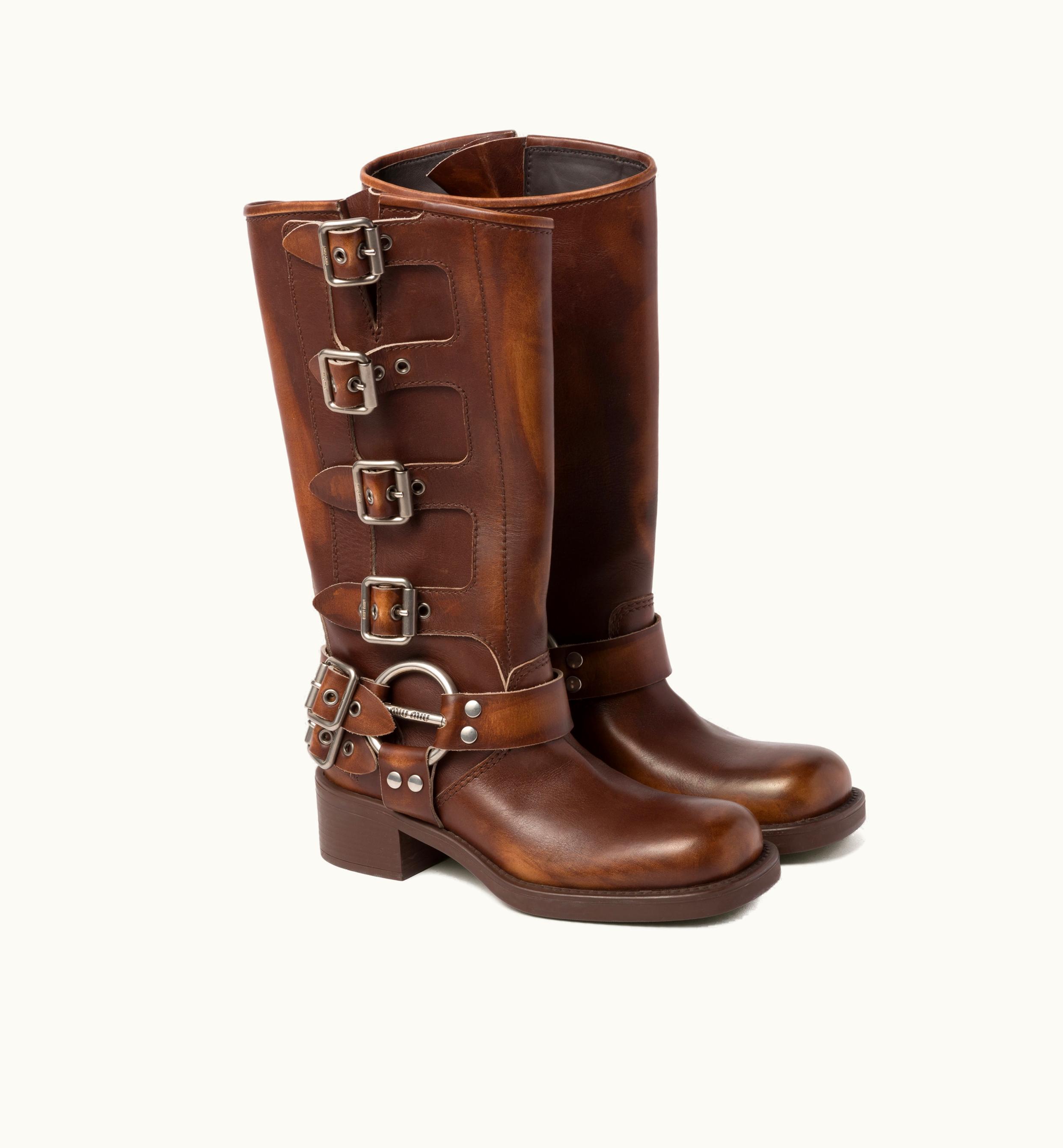 Miu Miu Miu Miu Leather Boots Sienna
