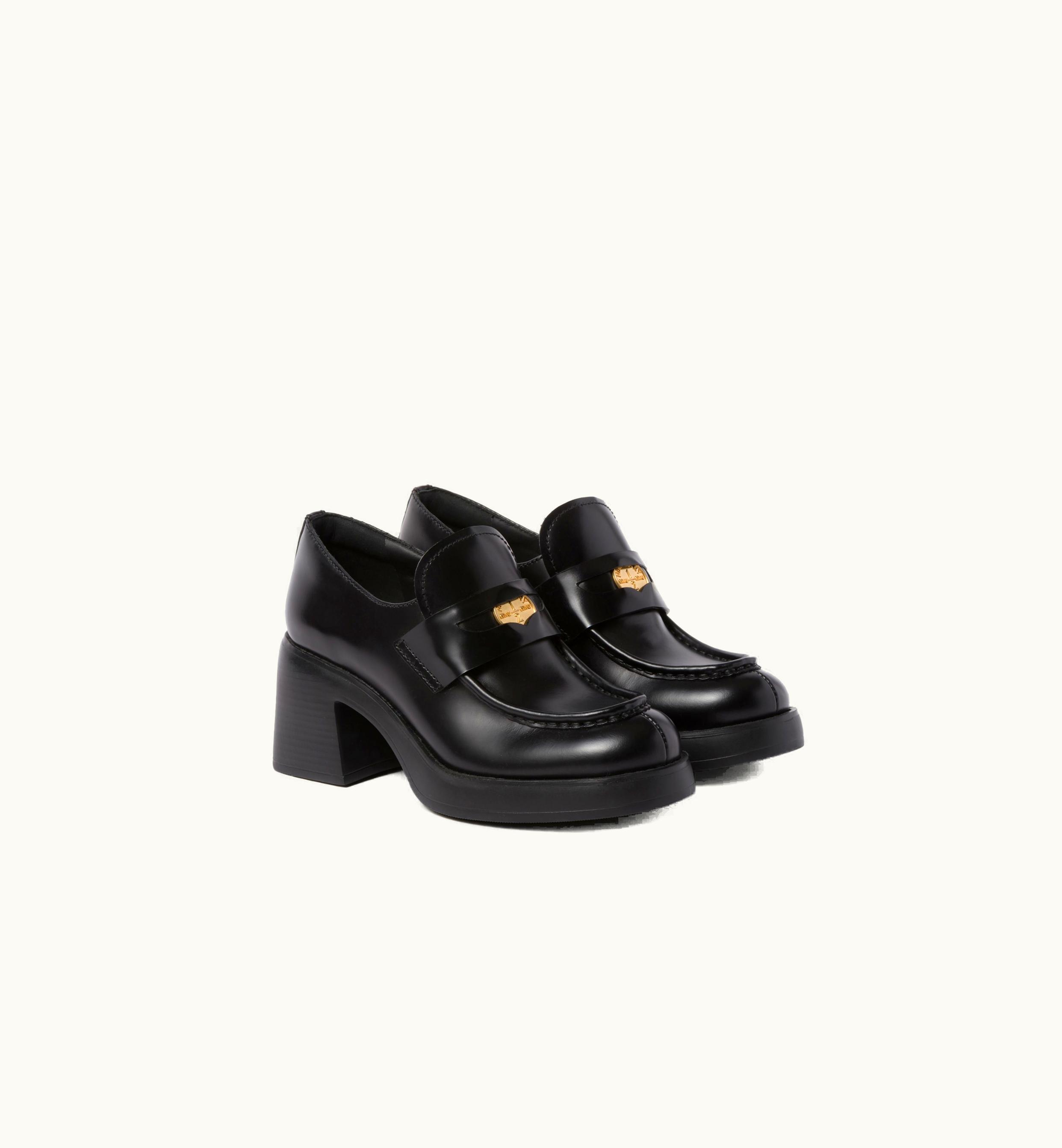 Miu Miu Miu Miu Leather Penny Loafers Black