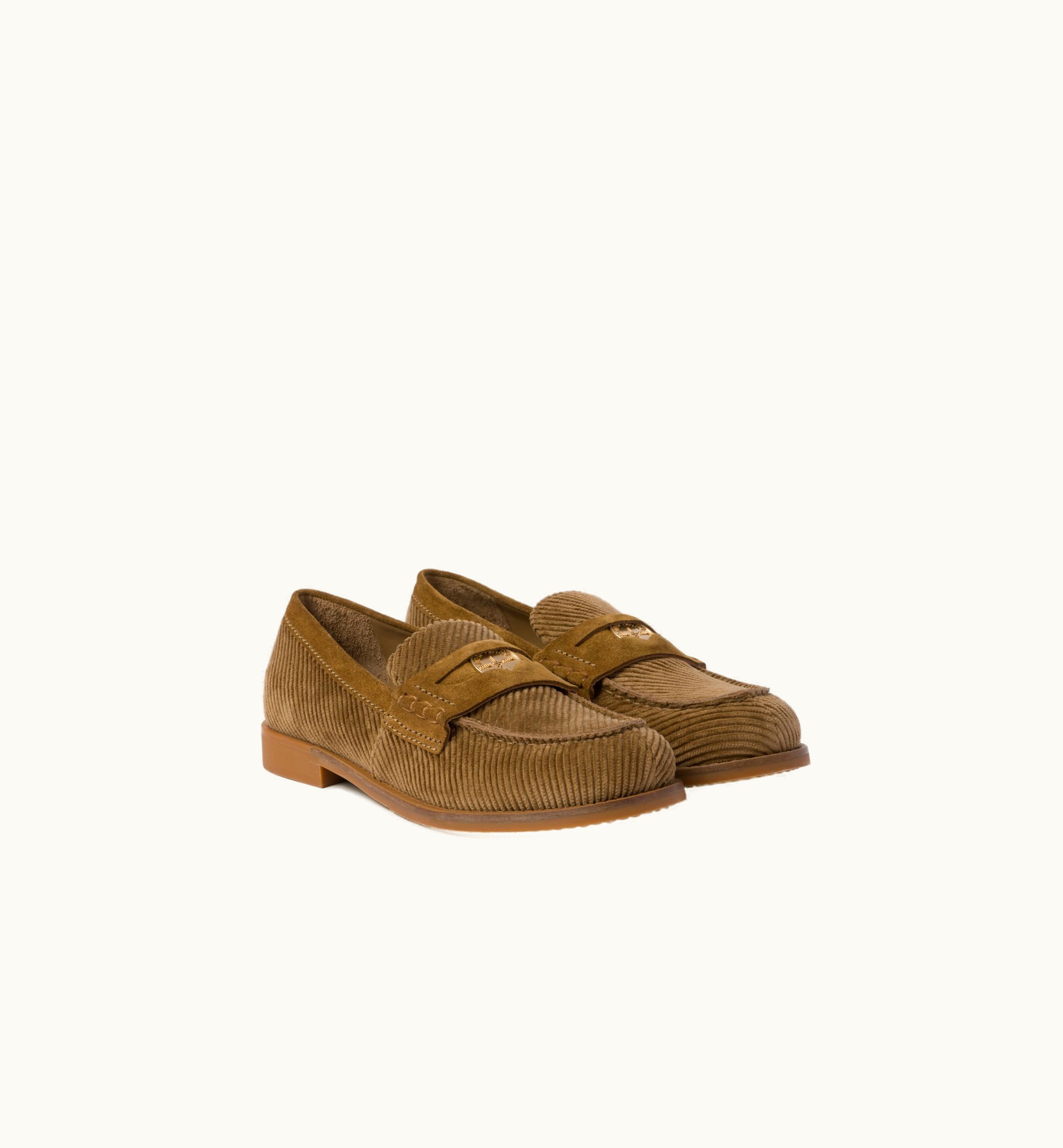 Miu Miu Miu Miu Corduroy Loafers Cinnamon