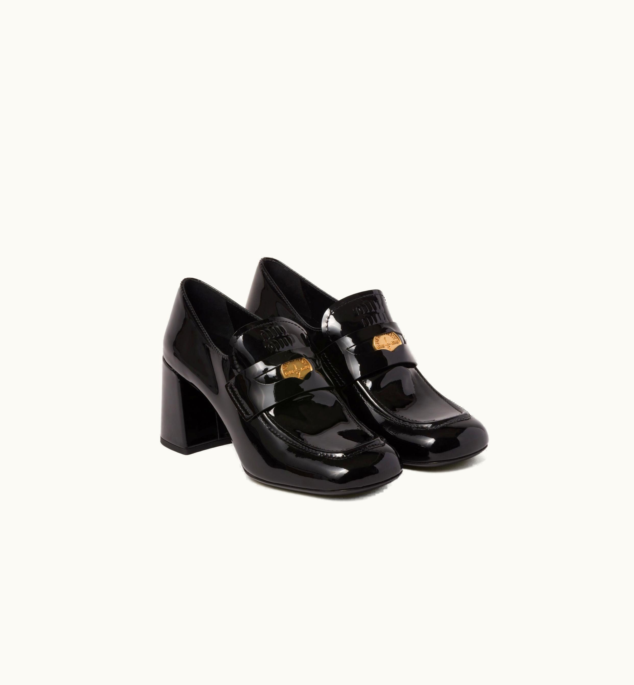 Miu Miu Miu Miu Patent Leather Loafers Black
