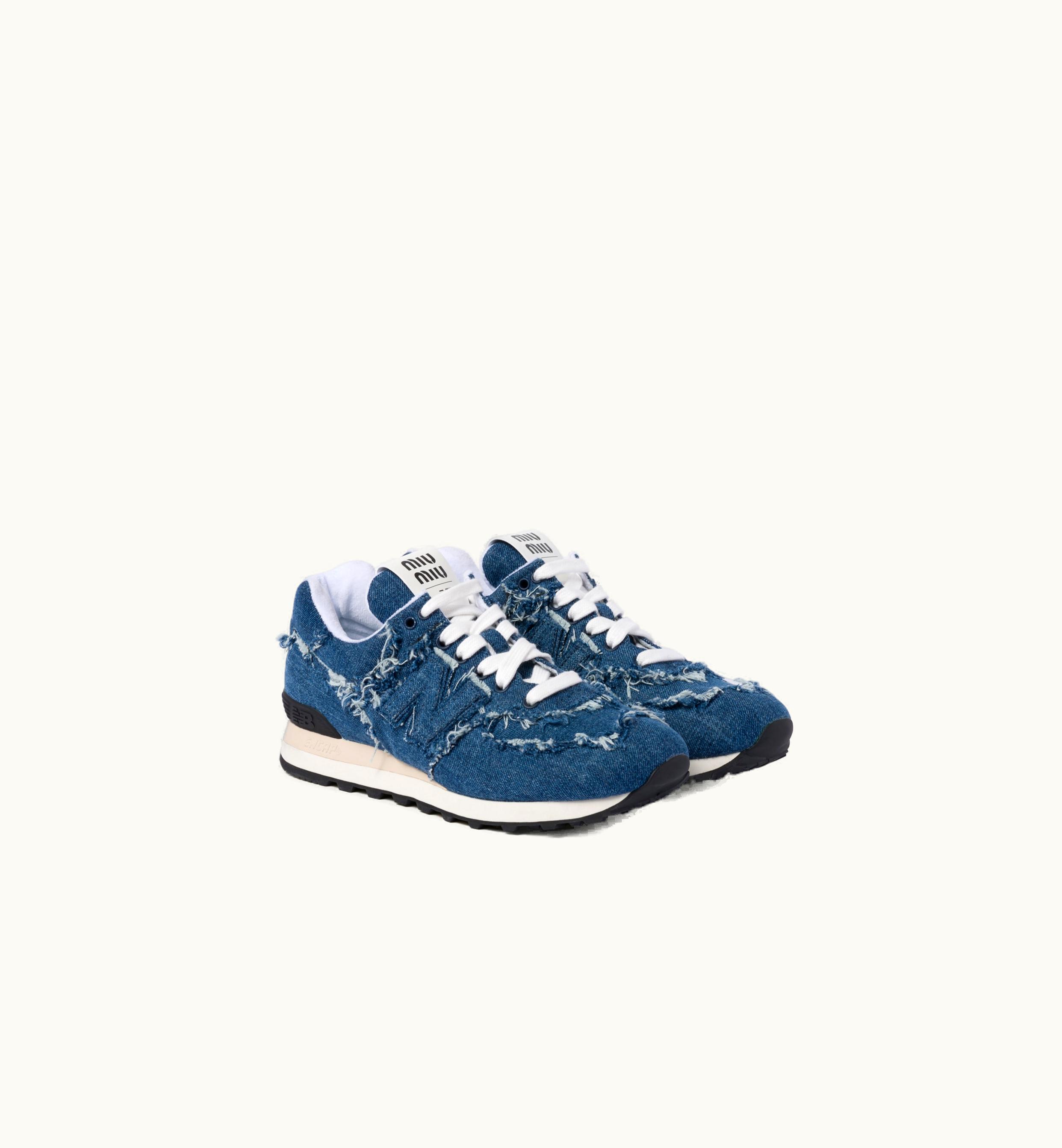 Miu Miu New Balance 574 X Miu Miu Denim Sneakers Denim