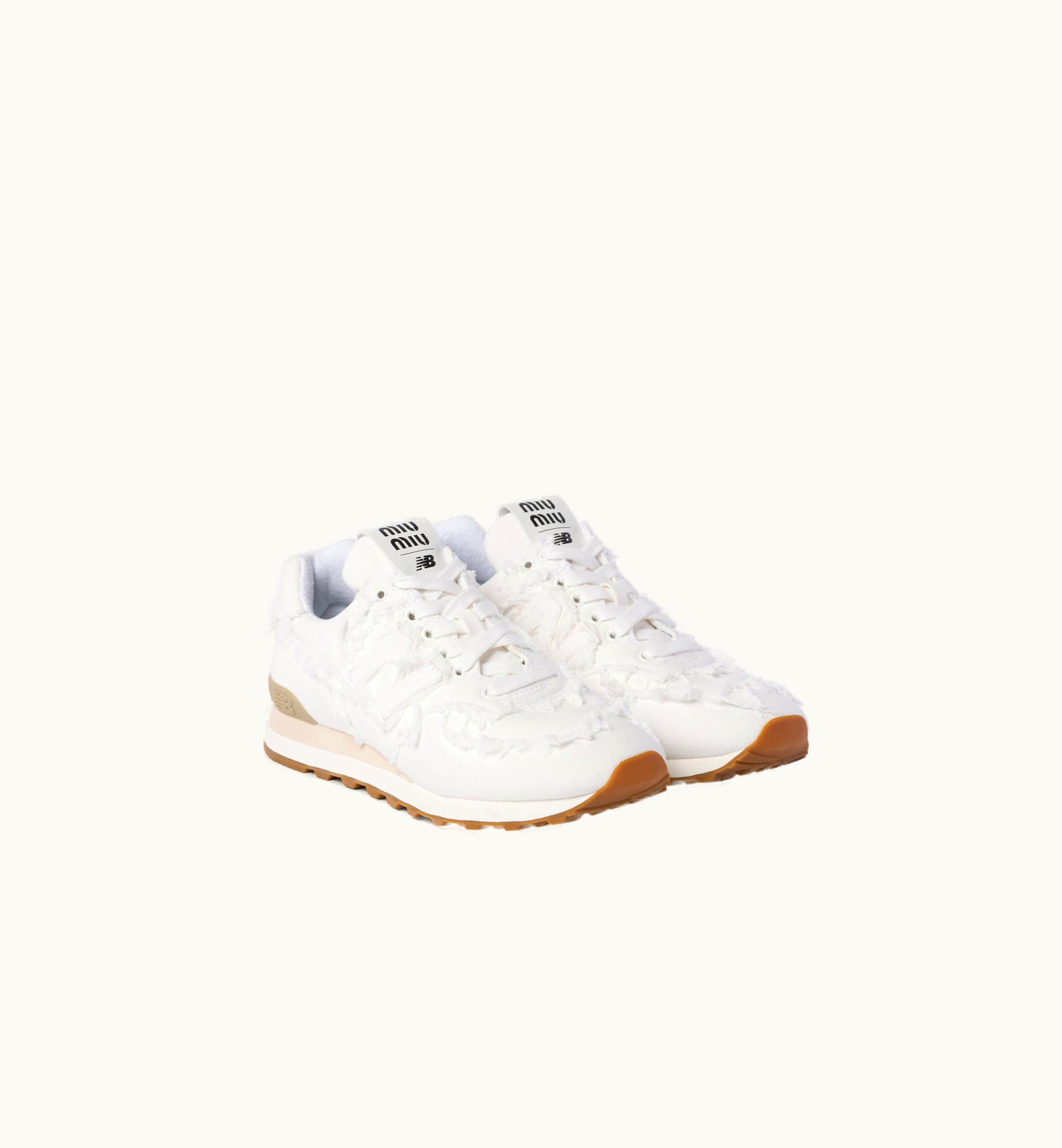 Miu Miu New Balance 574 X Miu Miu Denim Sneakers White