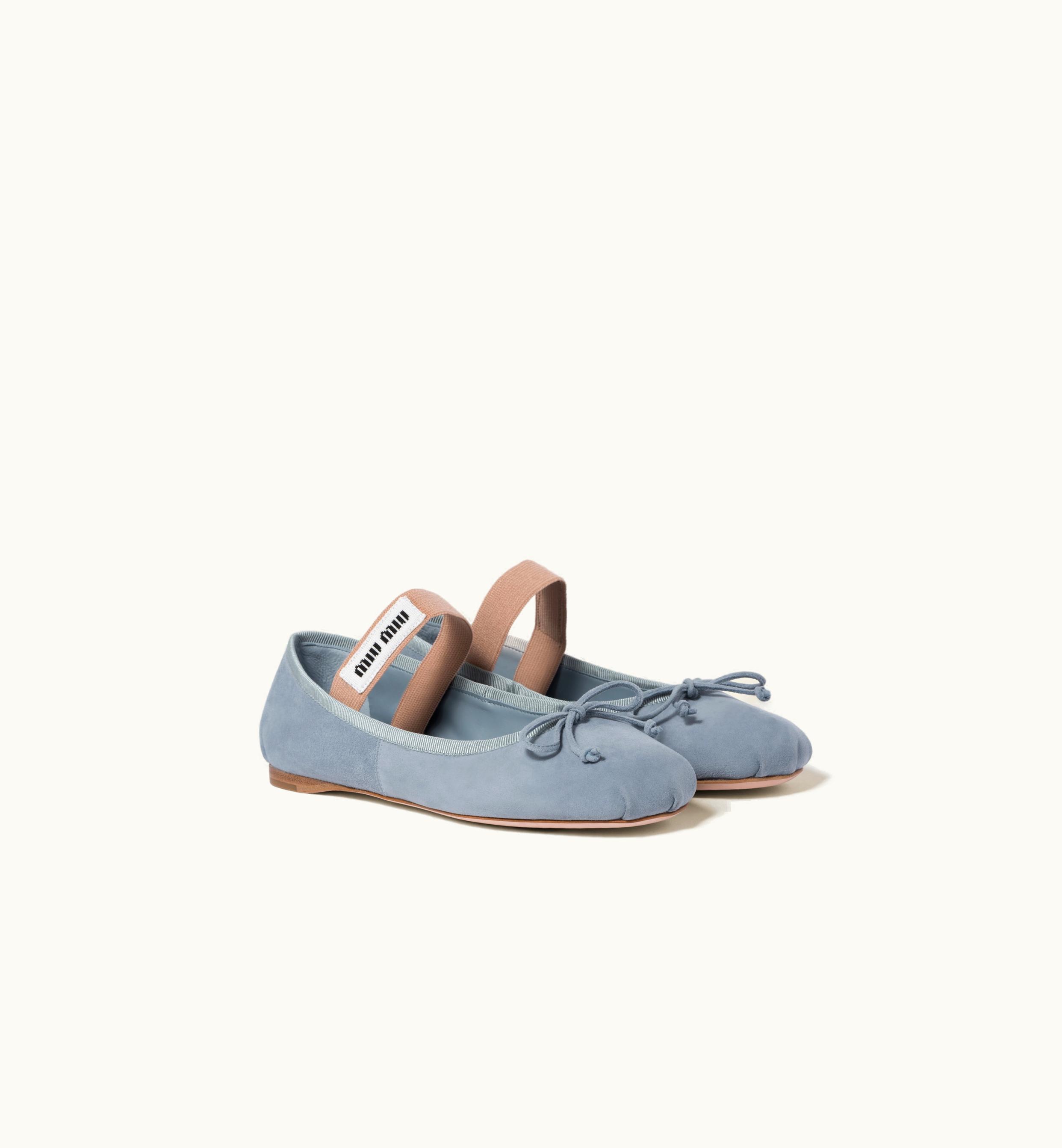 Miu Miu Miu Miu Suede Ballerinas Astral Blue