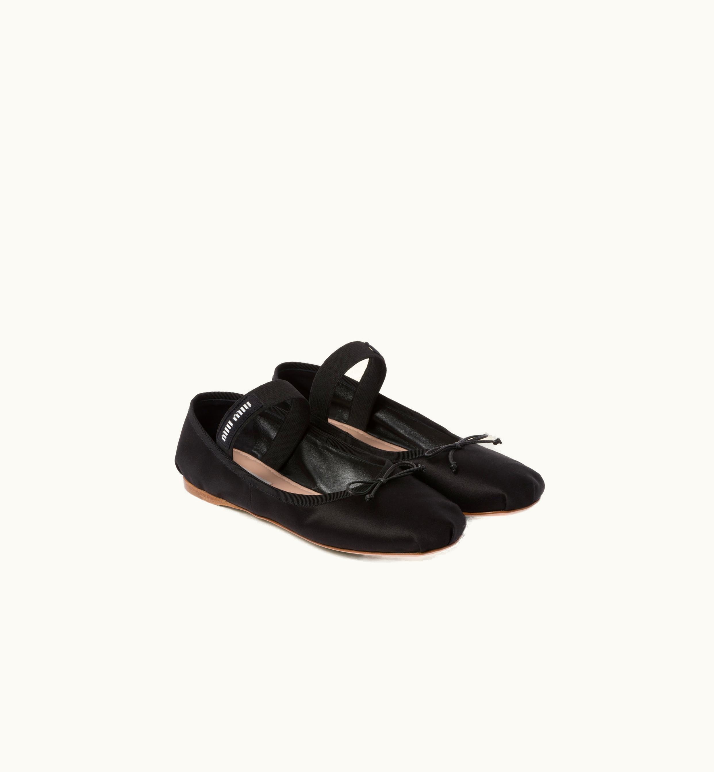 Miu Miu Miu Miu Satin Ballerinas Black