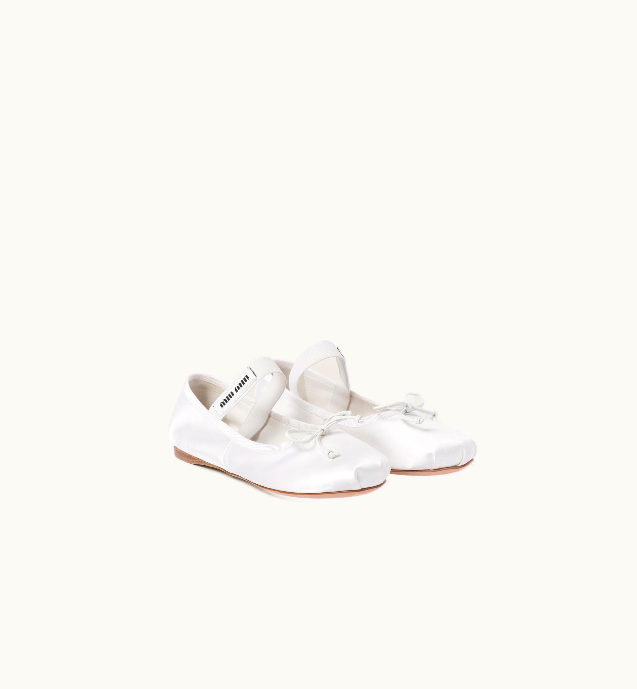 Miu Miu Miu Miu Satin Ballerinas White