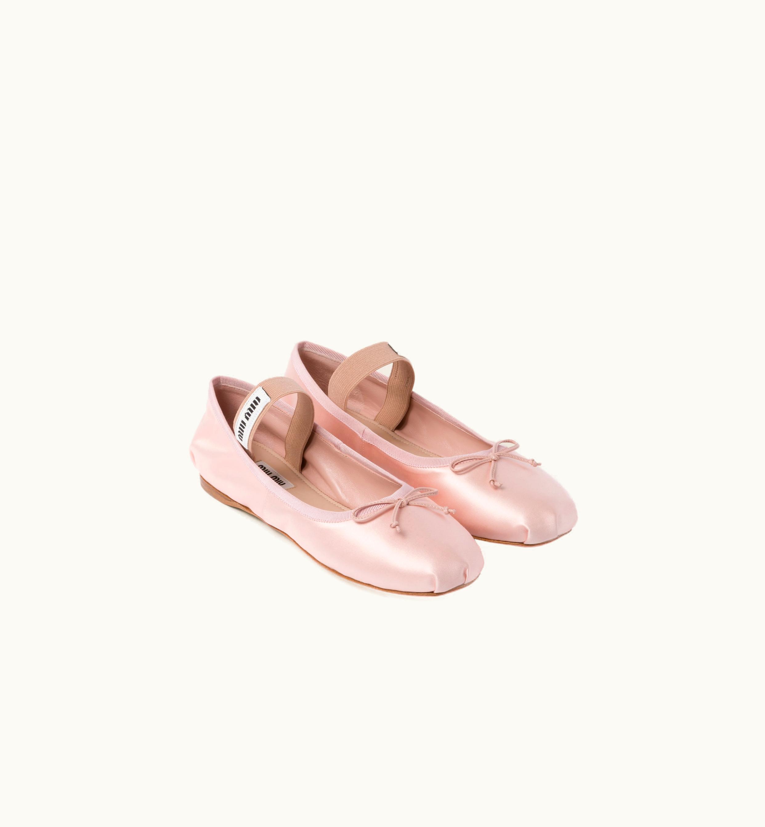 Miu Miu Miu Miu Satin Ballerinas Orchid Pink