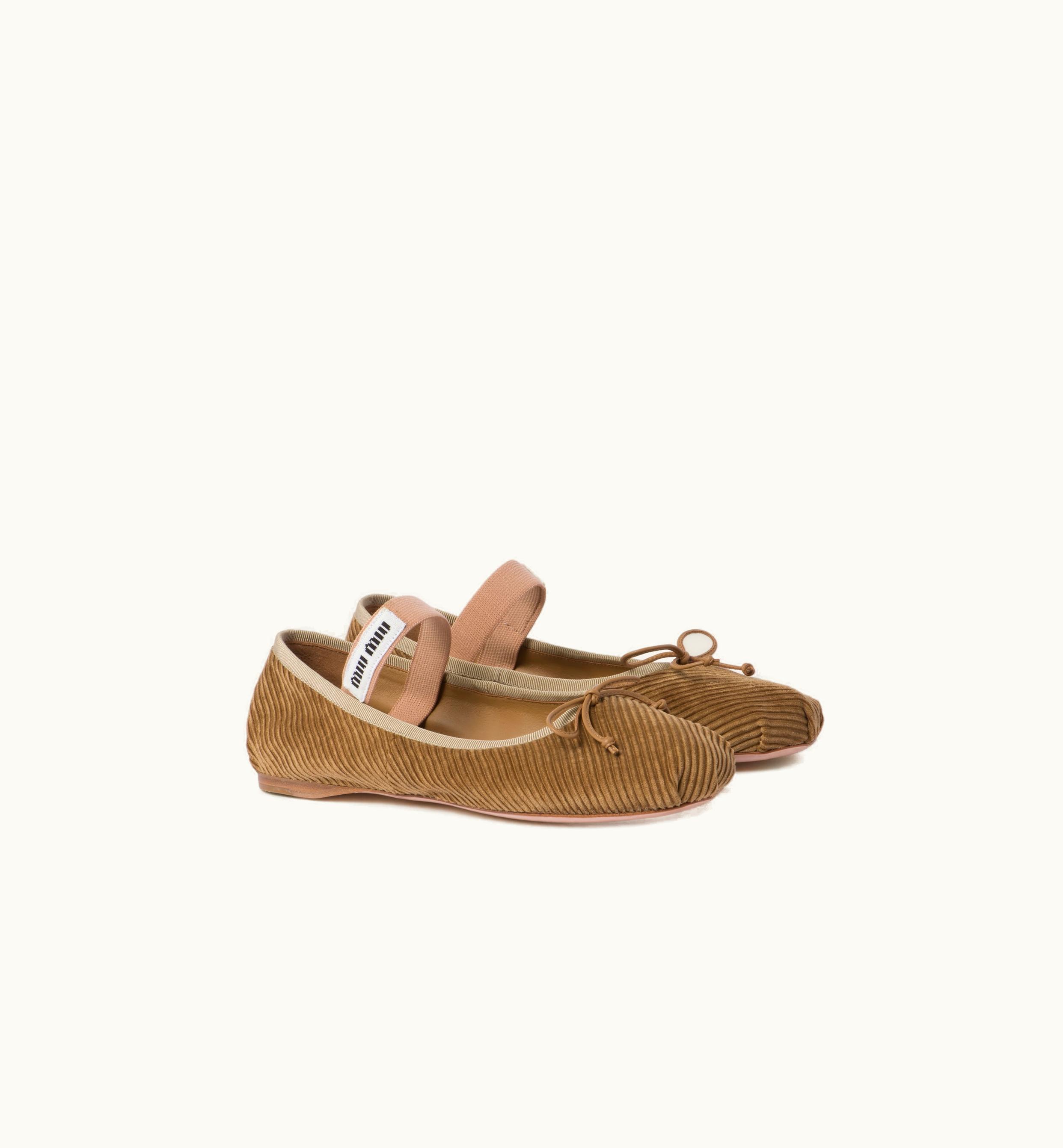 Miu Miu Miu Miu Corduroy Ballerinas Cinnamon