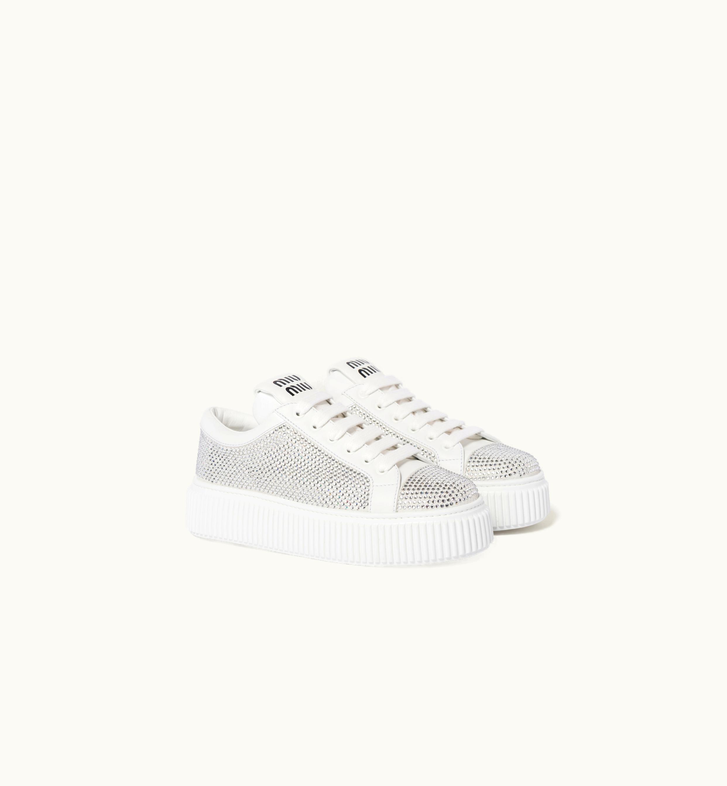 Miu Miu Miu Miu Suede And Smooth Leather Sneakers White