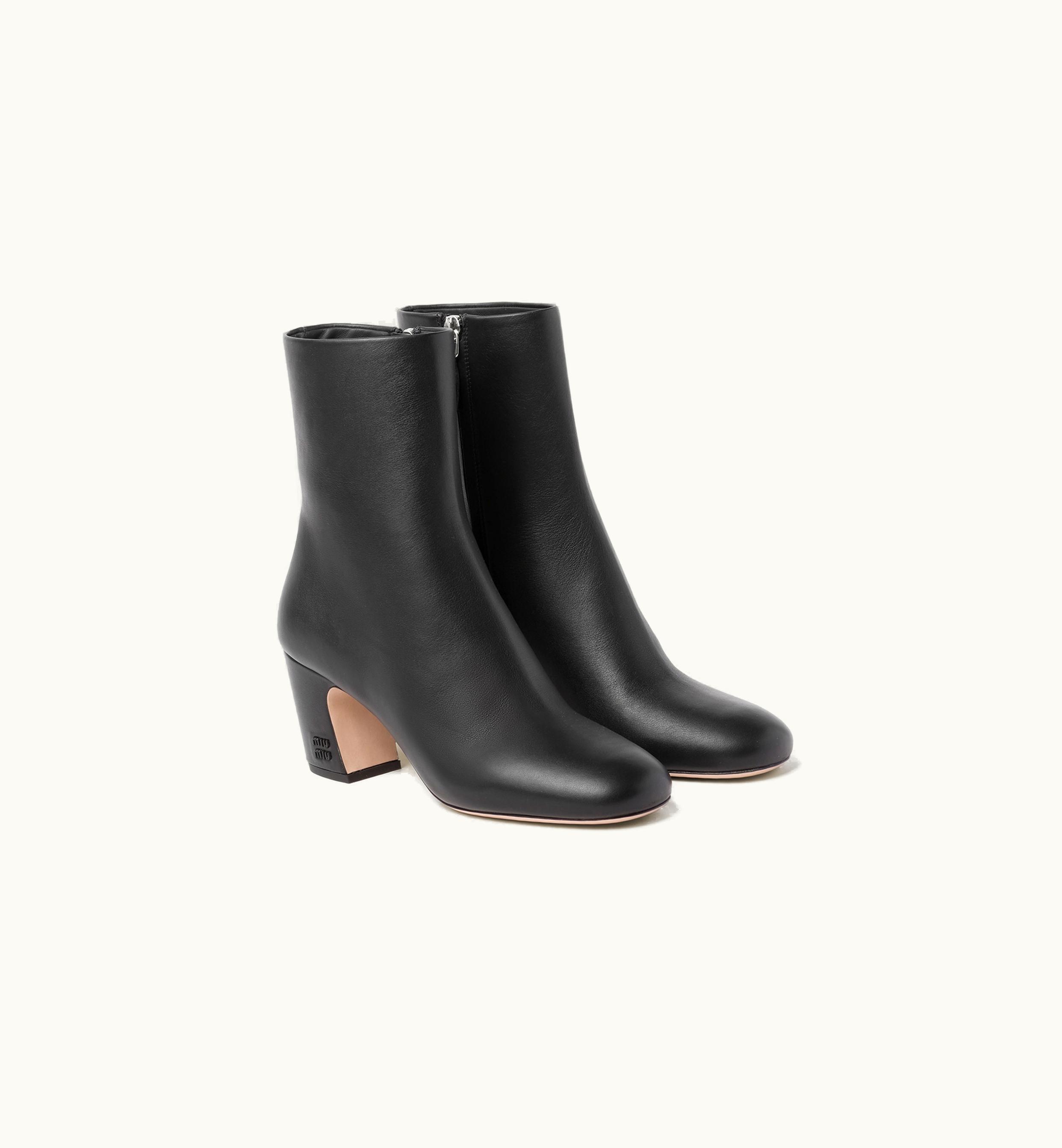 Miu Miu Miu Miu Leather Booties Black 5T020E_070_F0002_F_065