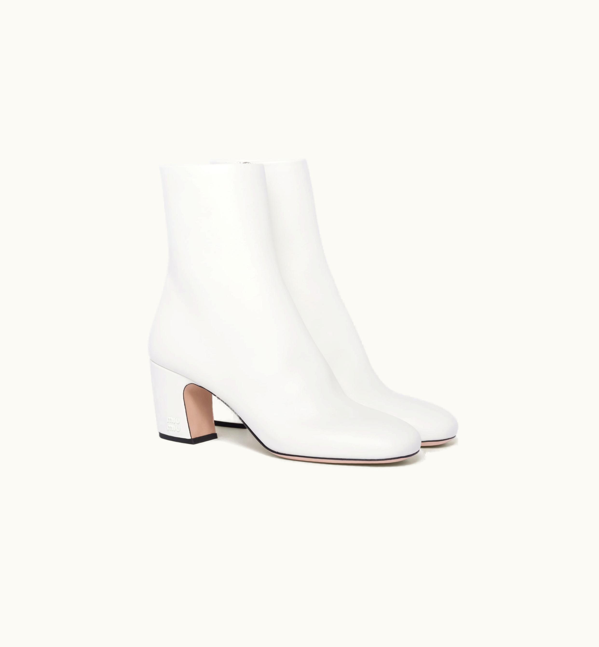 Miu Miu Miu Miu Leather Booties White