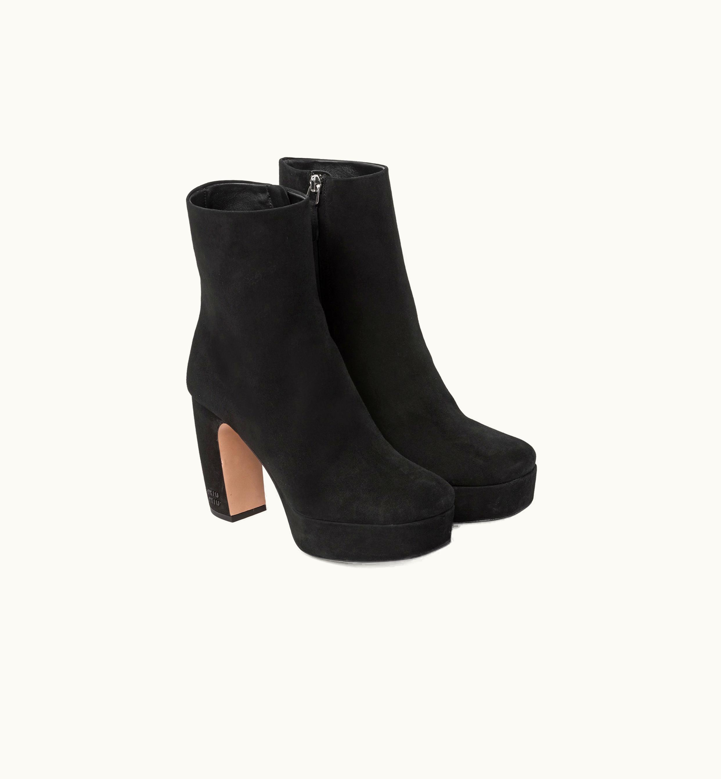 Miu Miu Miu Miu Suede Booties Black