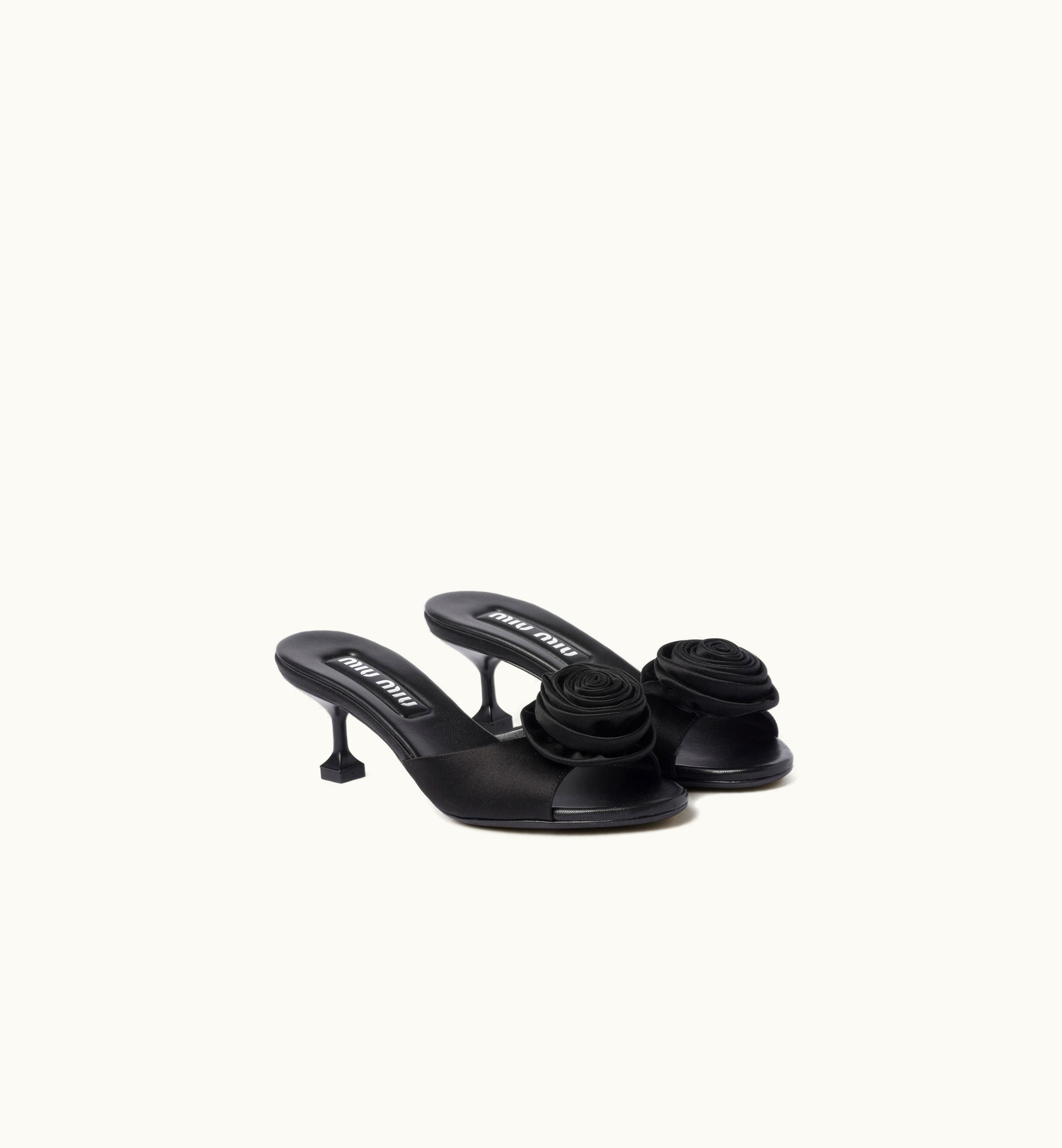 Miu Miu Miu Miu Satin Slides Black