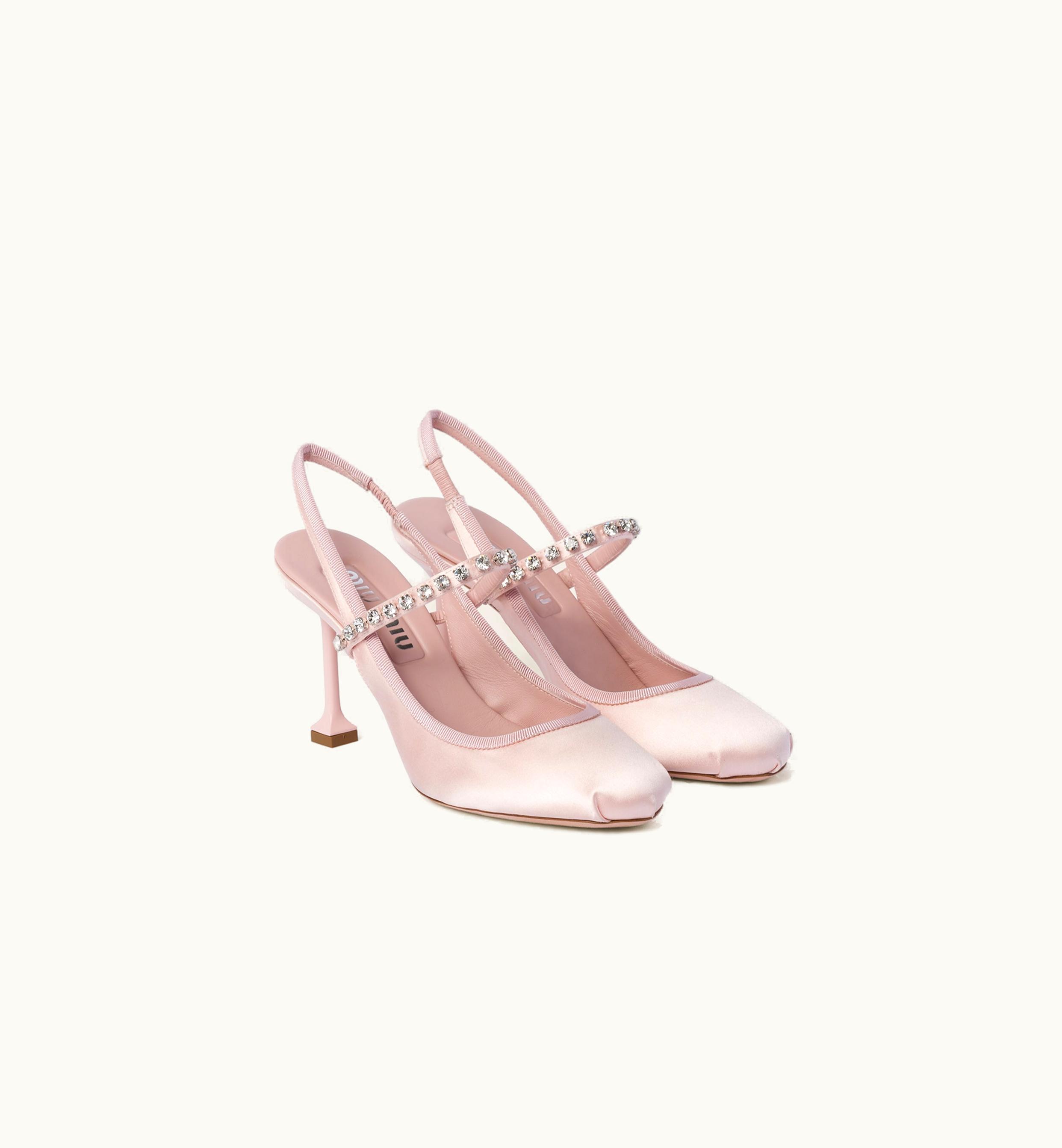Miu Miu Miu Miu Satin Slingback Pumps Orchid Pink