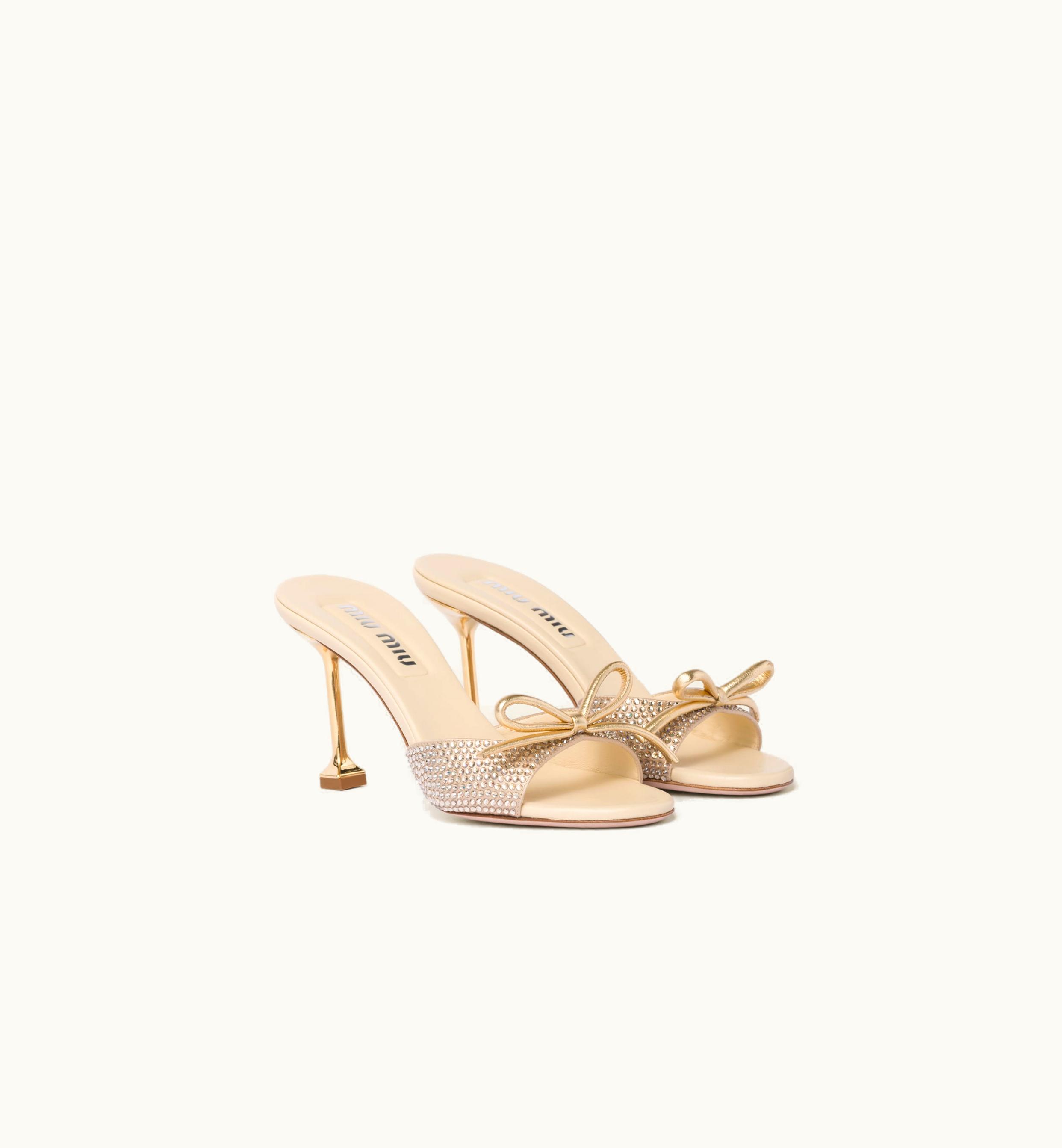 Miu Miu Miu Miu Satin Sandals Sand Beige