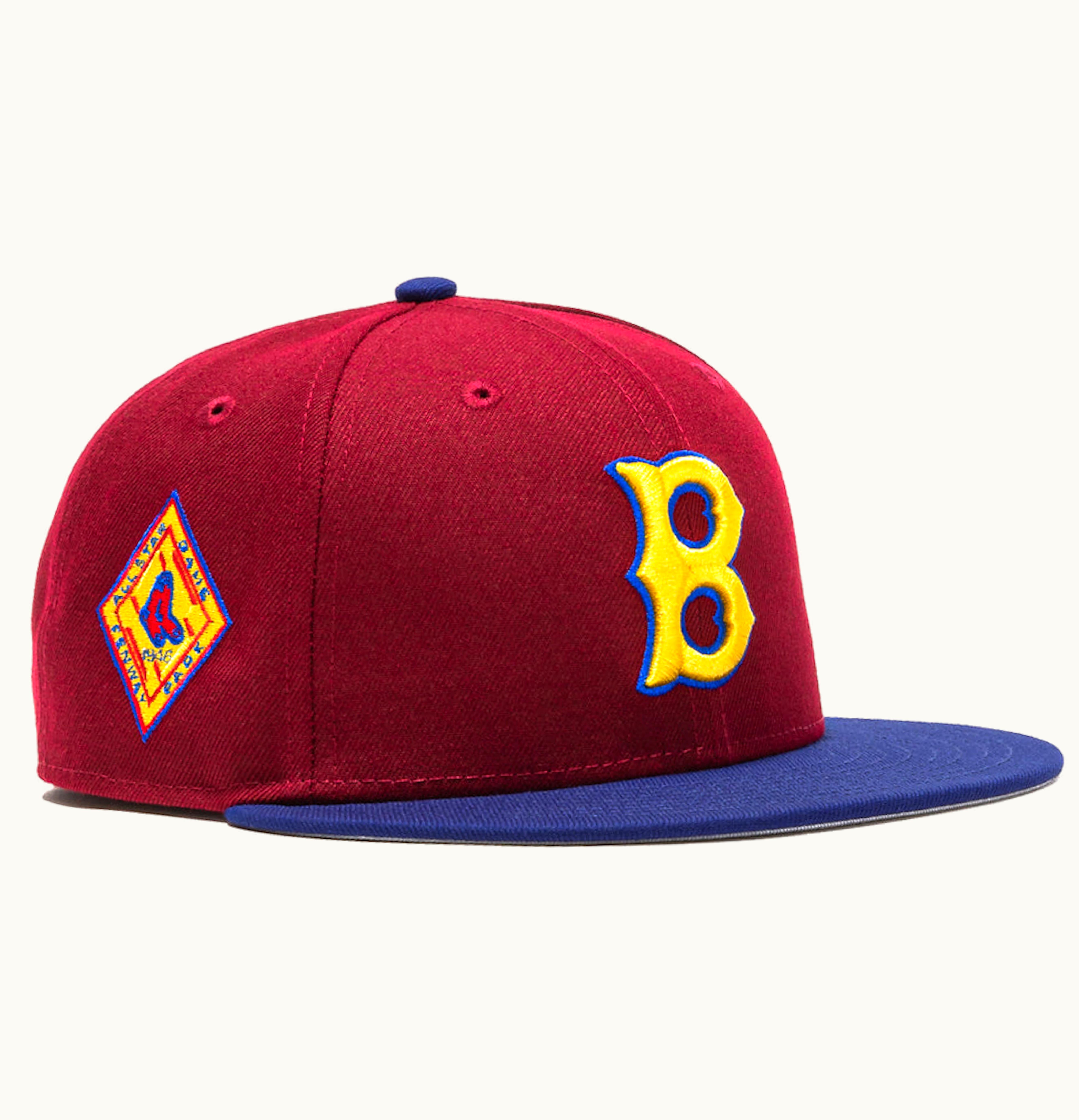 New Era New Era Boston Red Sox Sangria 1946 All Star Game Patch Hat Club Exclusive 59Fifty Fitted Hat Cardinal Royal