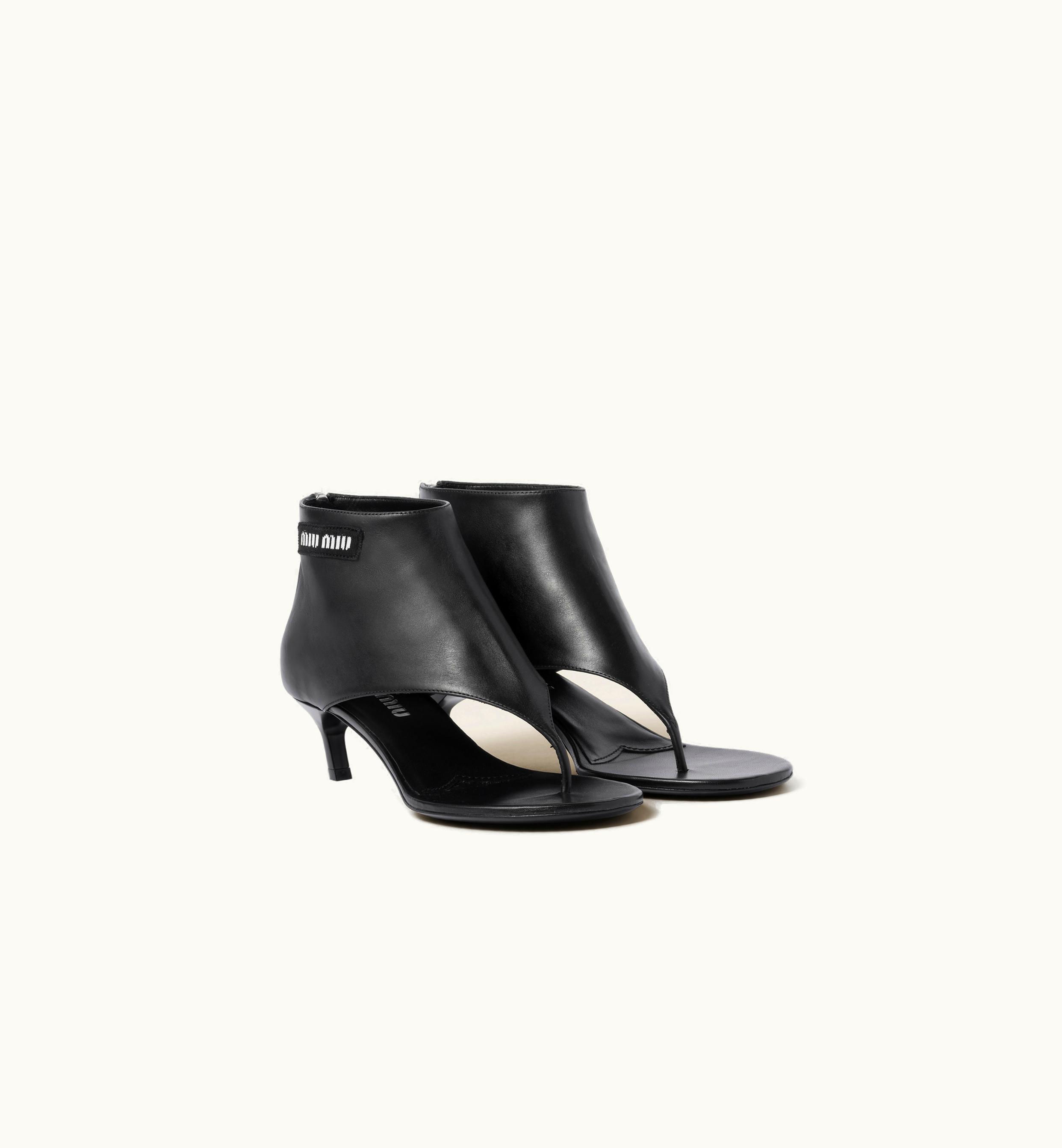 Miu Miu Miu Miu Leather Thong Booties Black