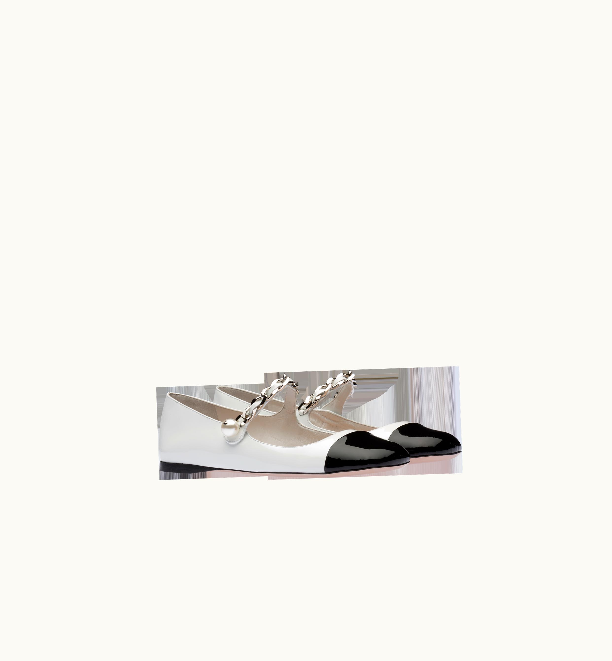 Miu Miu Miu Miu Patent Leather Ballerinas White / Black