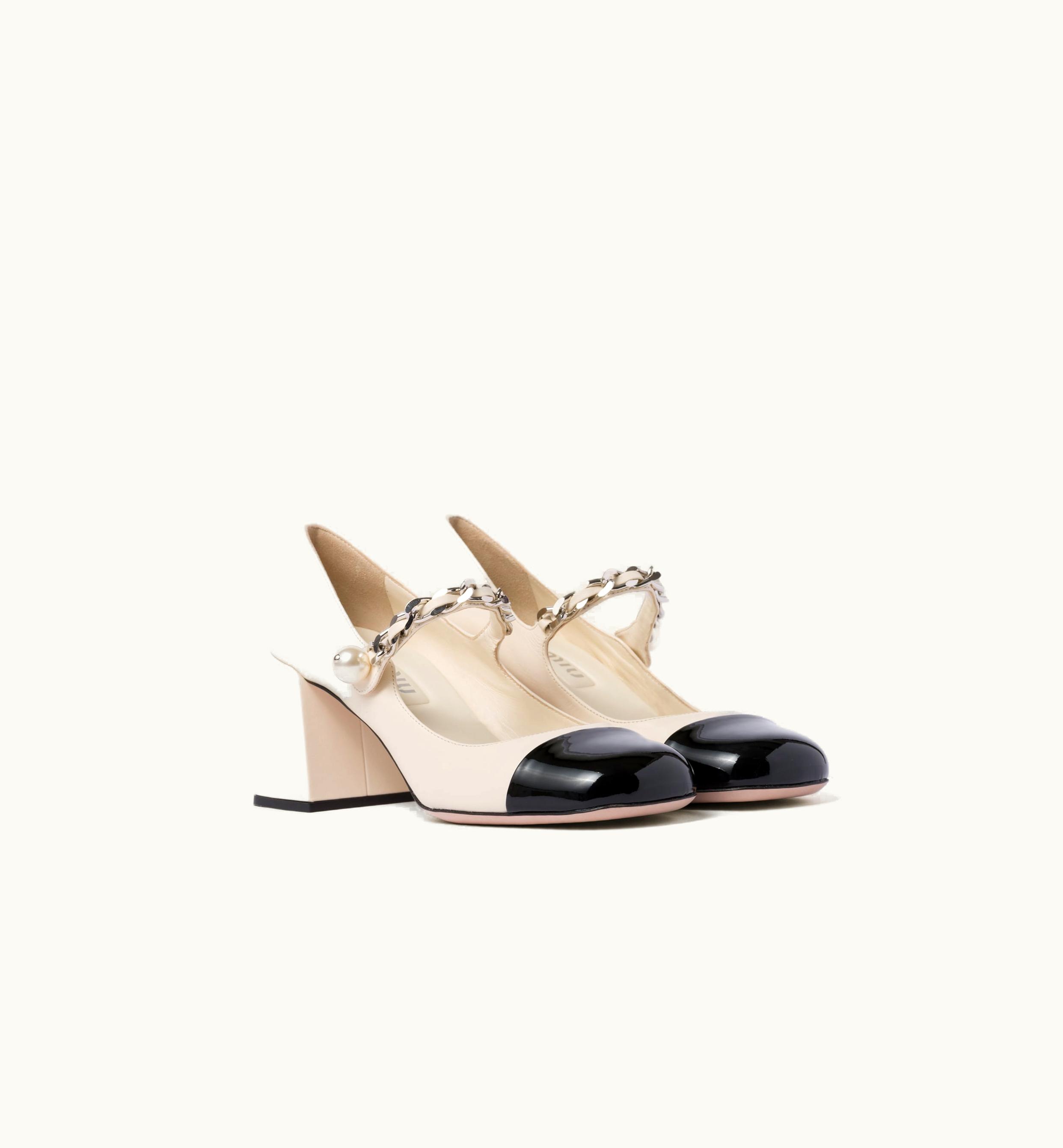 Miu Miu Miu Miu Leather Pumps Ivory / Black