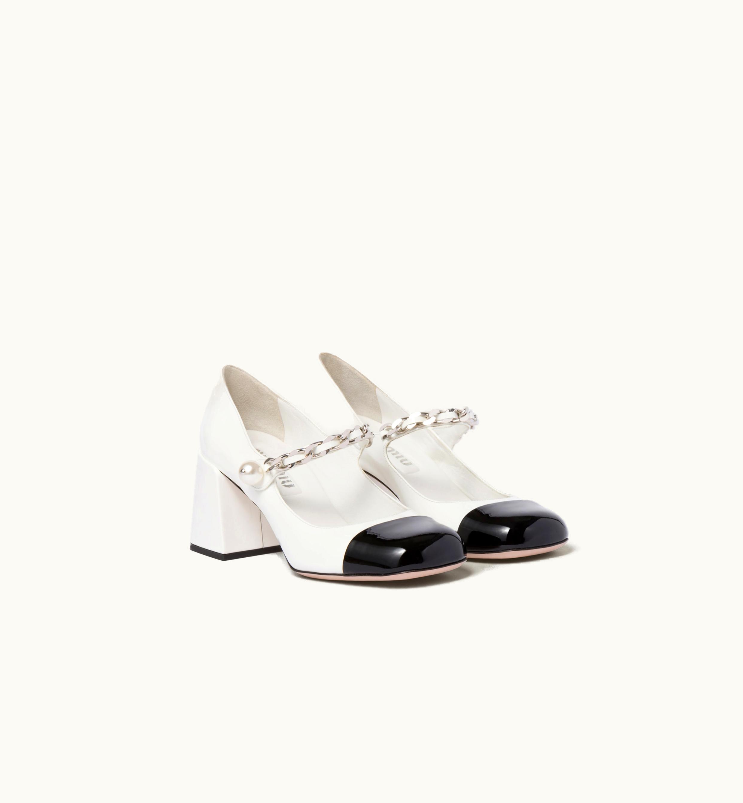 Miu Miu Miu Miu Patent Leather Pumps White / Black