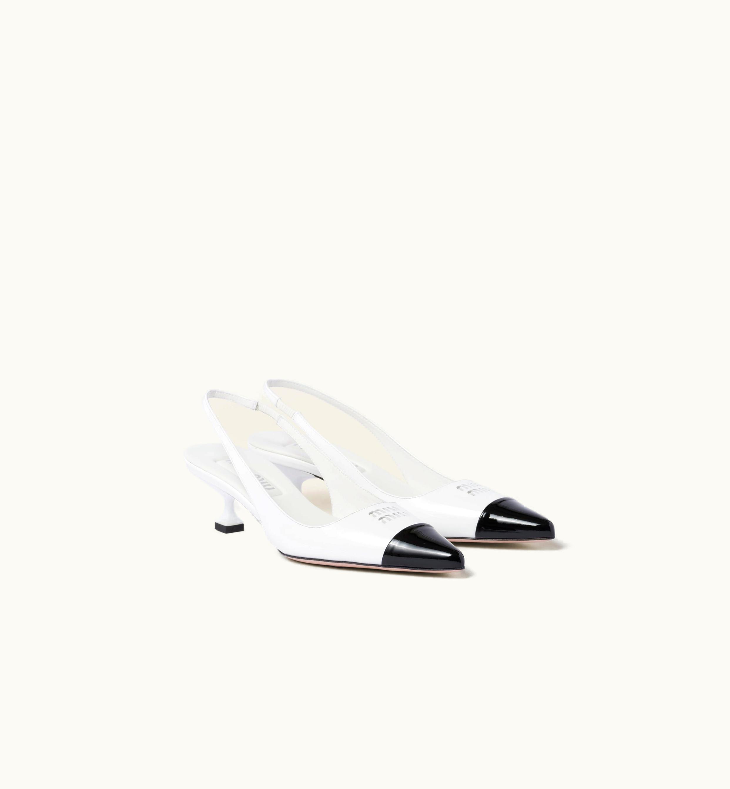 Miu Miu Miu Miu Patent Leather Pump White / Black