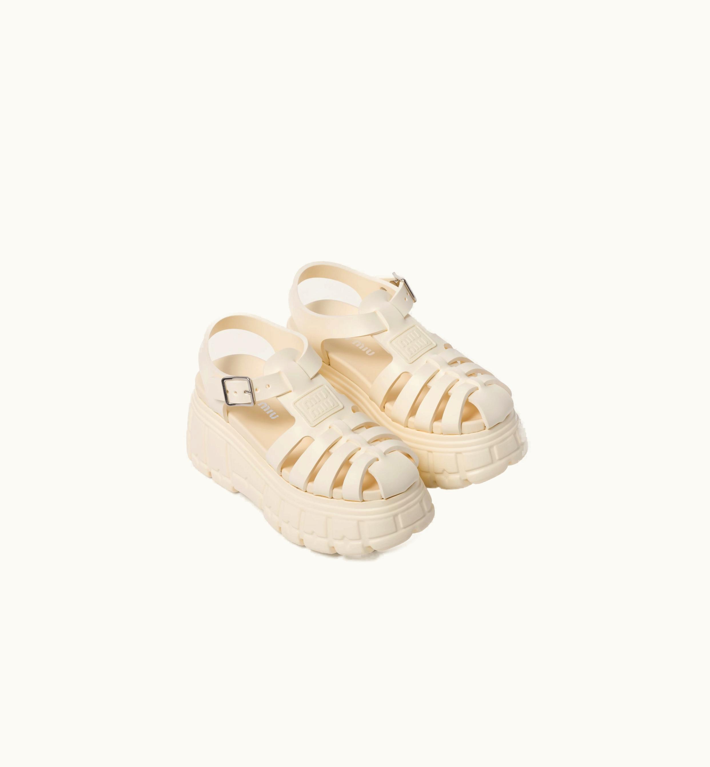 Miu Miu Miu Miu Eva Platform Sandals Ivory