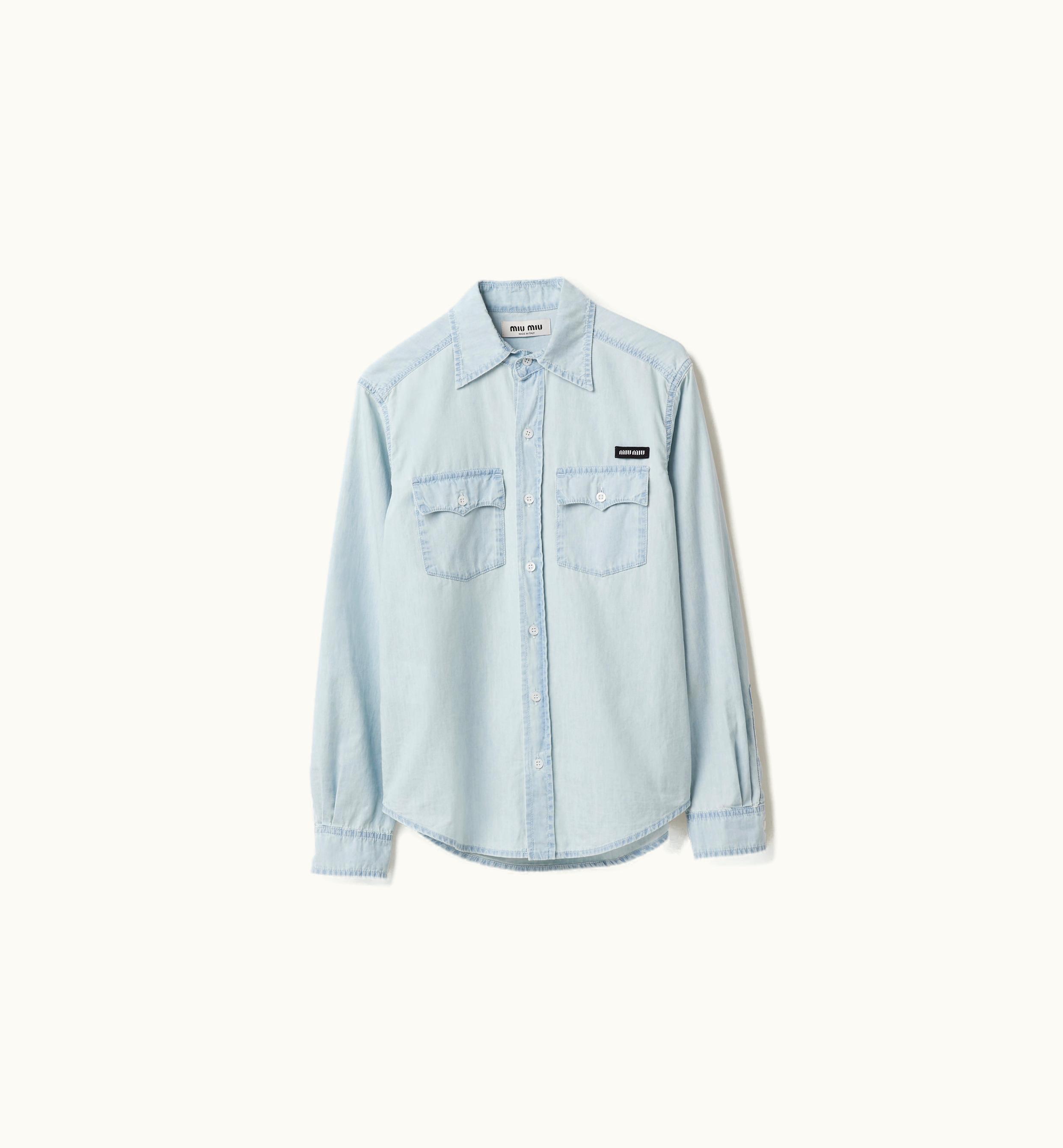 Miu Miu Miu Miu Chambray Shirt Light Blue