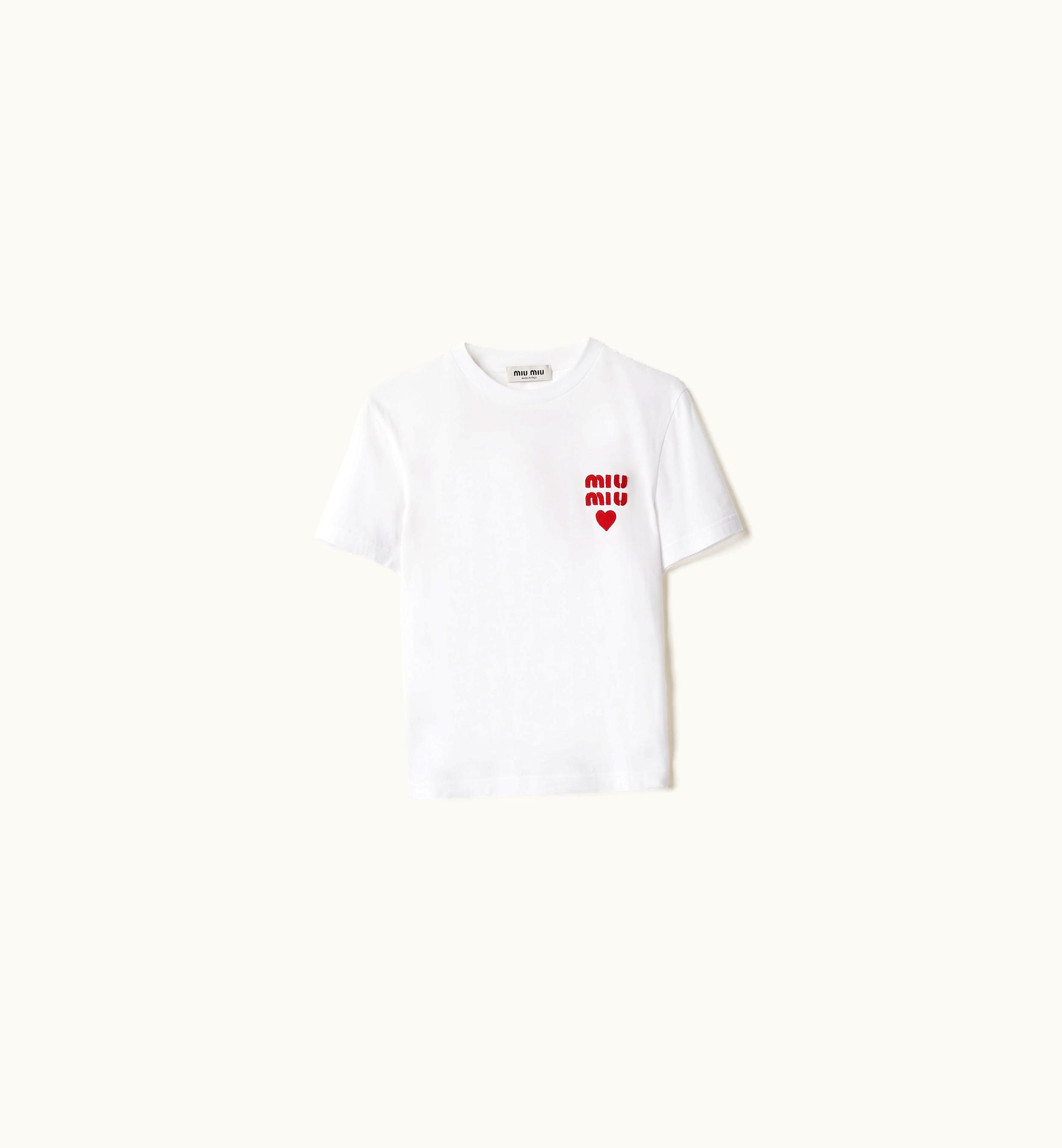 Miu Miu Miu Miu Cotton Jersey T-shirt White