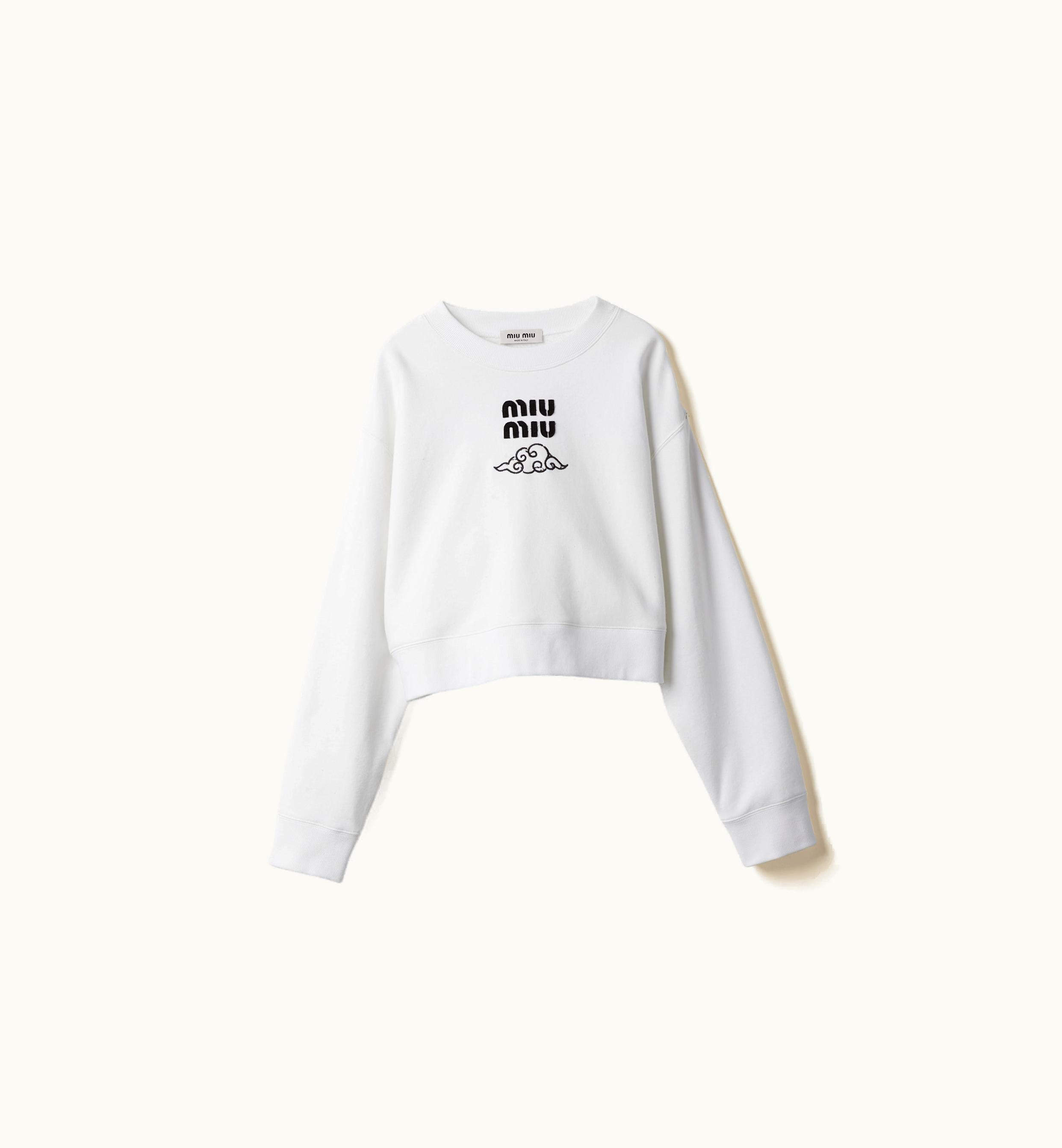 Miu Miu Miu Miu Cotton Fleece Sweatshirt White