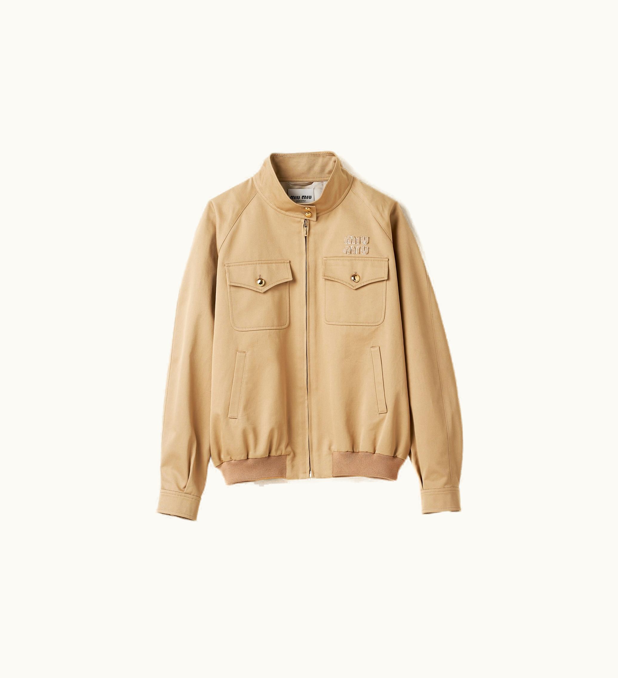 Miu Miu Miu Miu Chino Blouson Jacket Stand-Up Collar Navy Blue