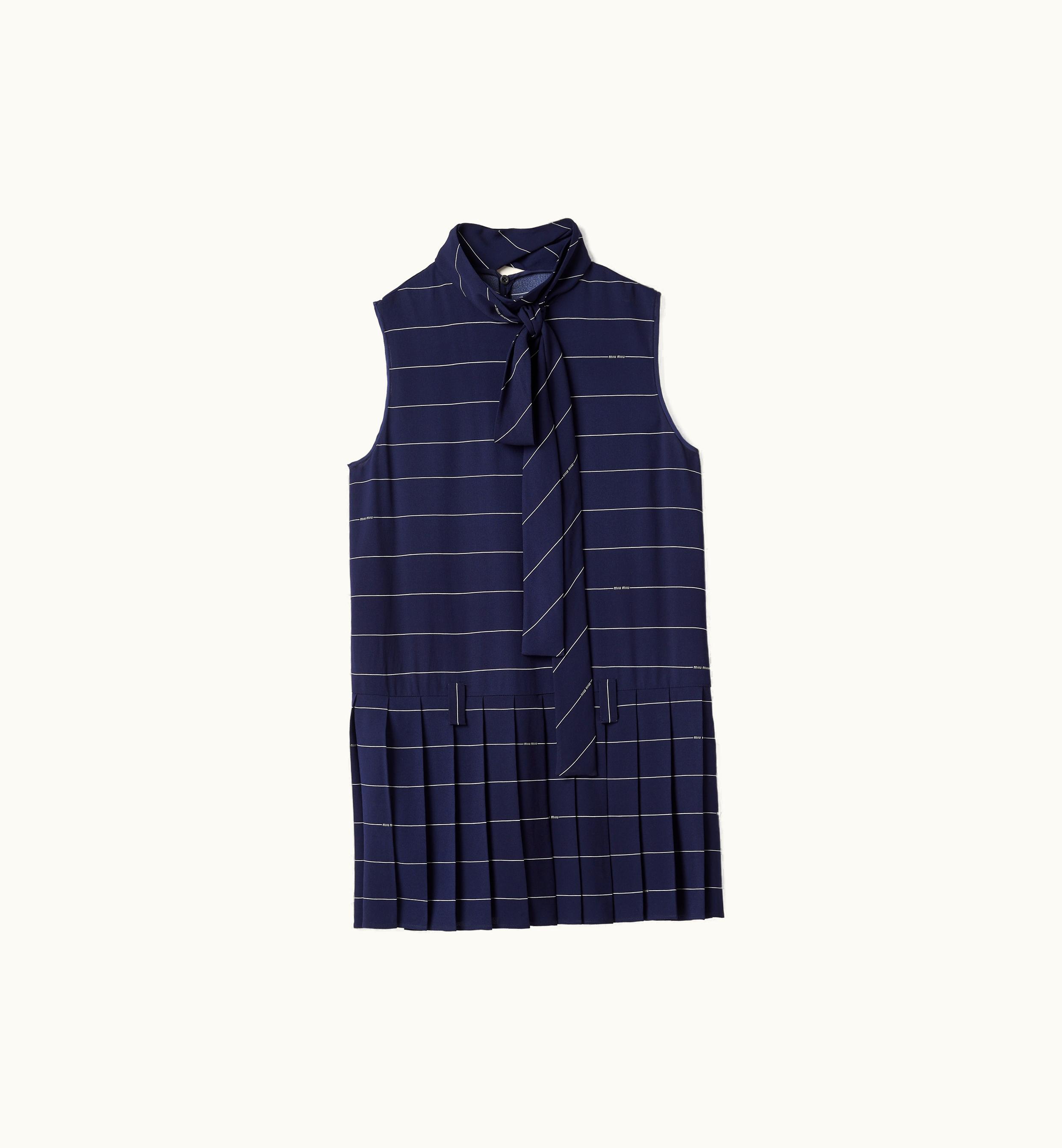 Miu Miu Miu Miu Striped Jersey Dress Blue / White