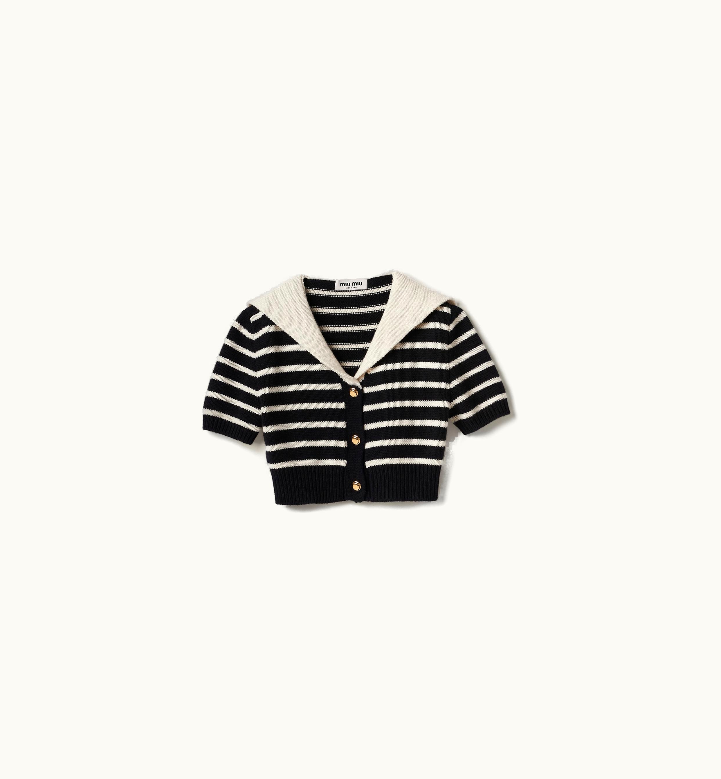 Miu Miu Miu Miu Cashmere Knit Cardigan Black / Tan