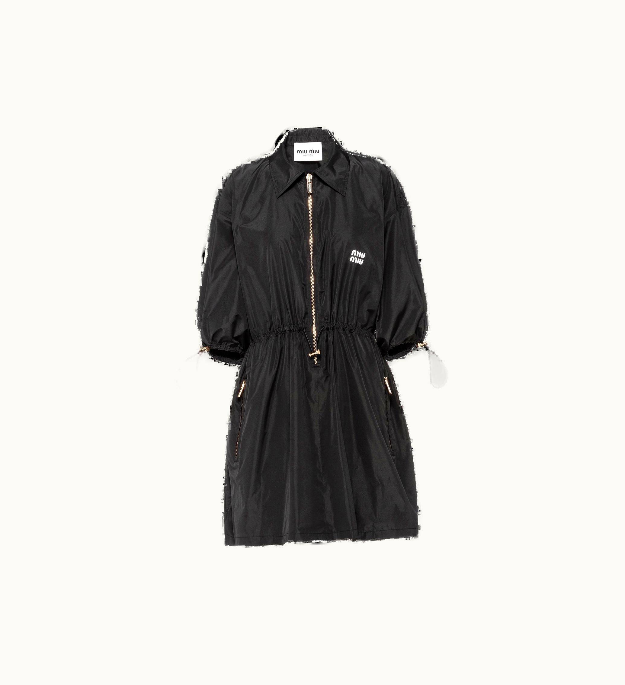 Miu Miu Miu Miu Technical Silk mini-dress Black