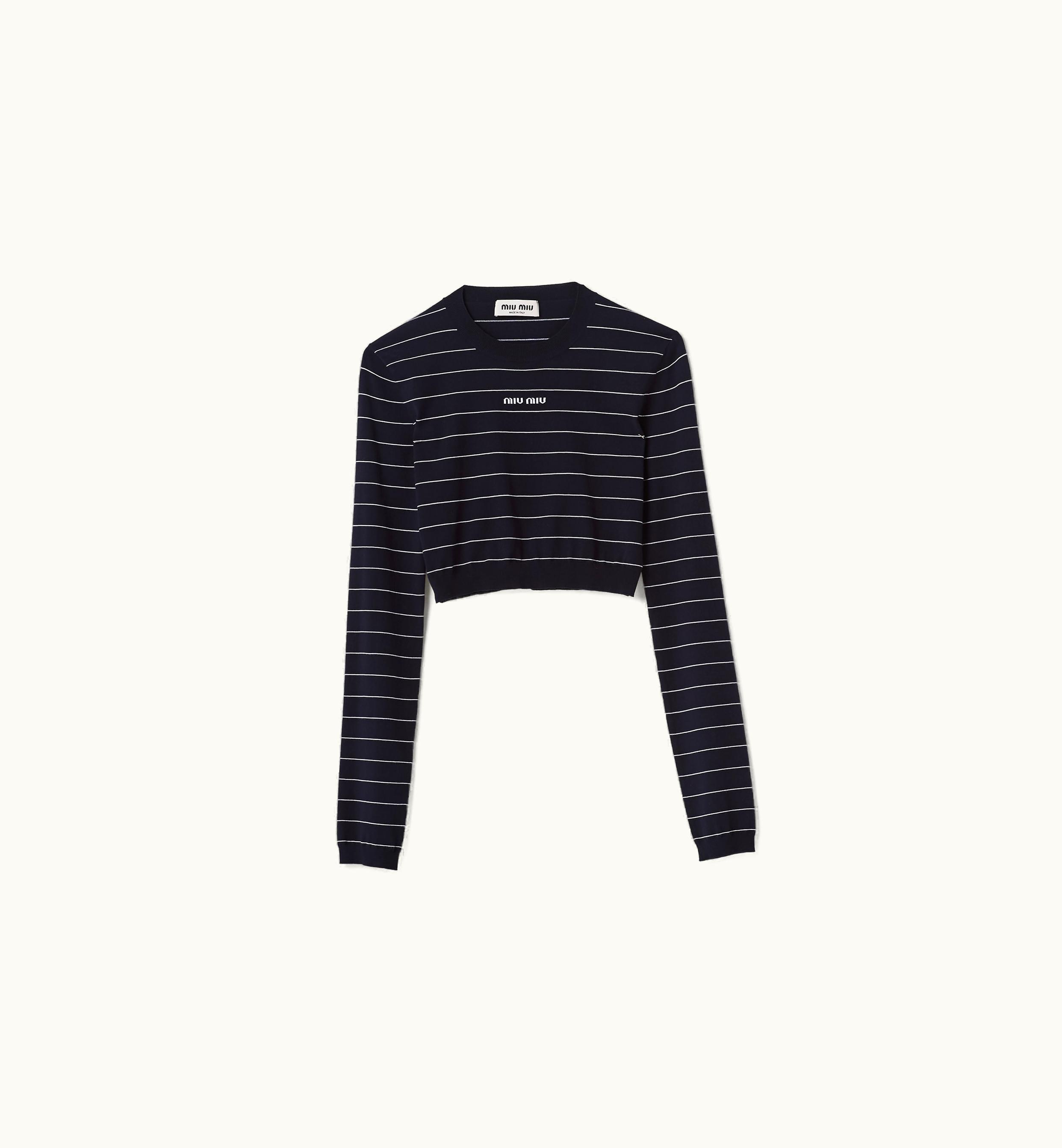 Miu Miu Miu Miu Viscose Sweater Blue / White
