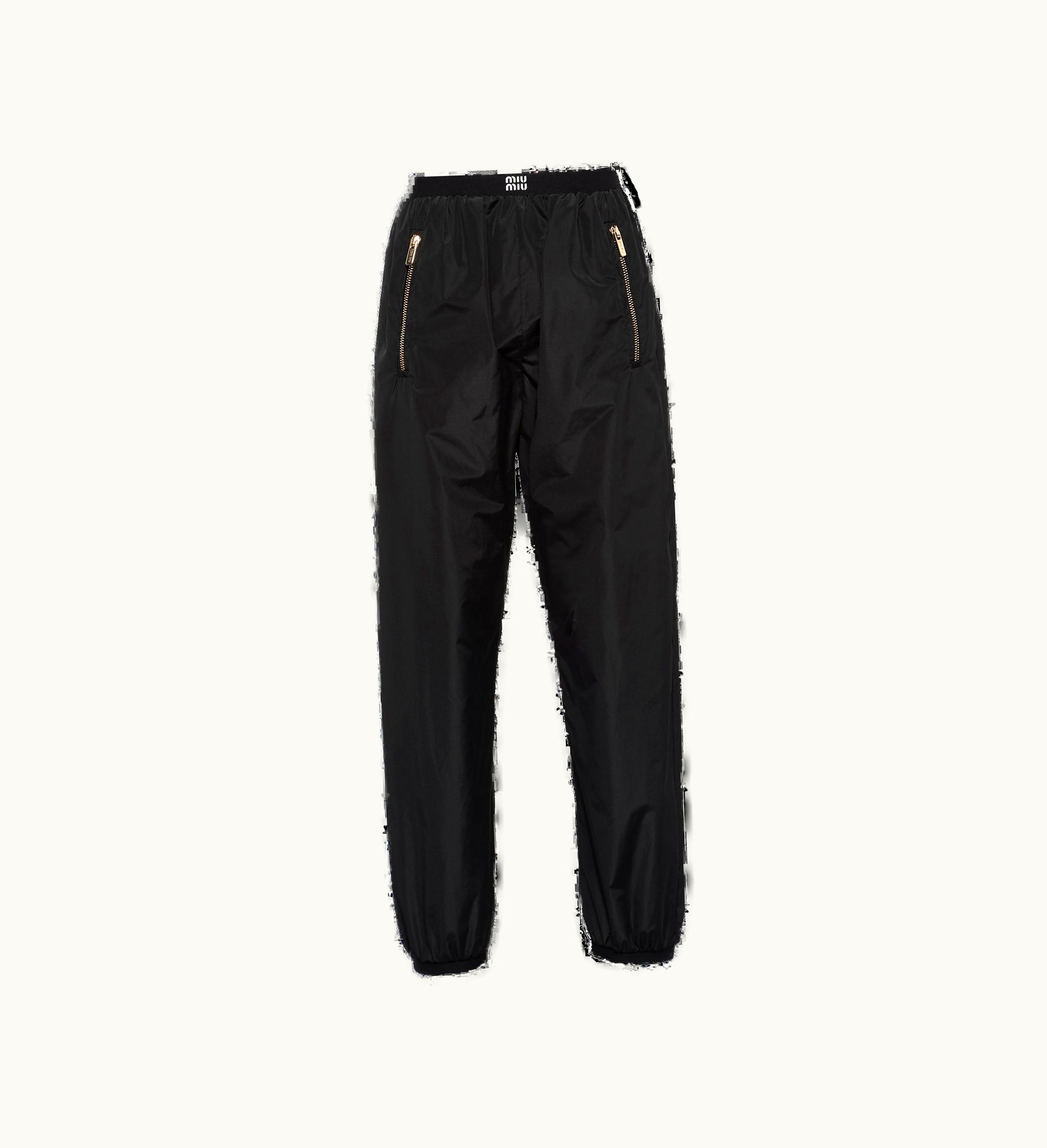 Miu Miu Miu Miu Technical Silk Joggers Black