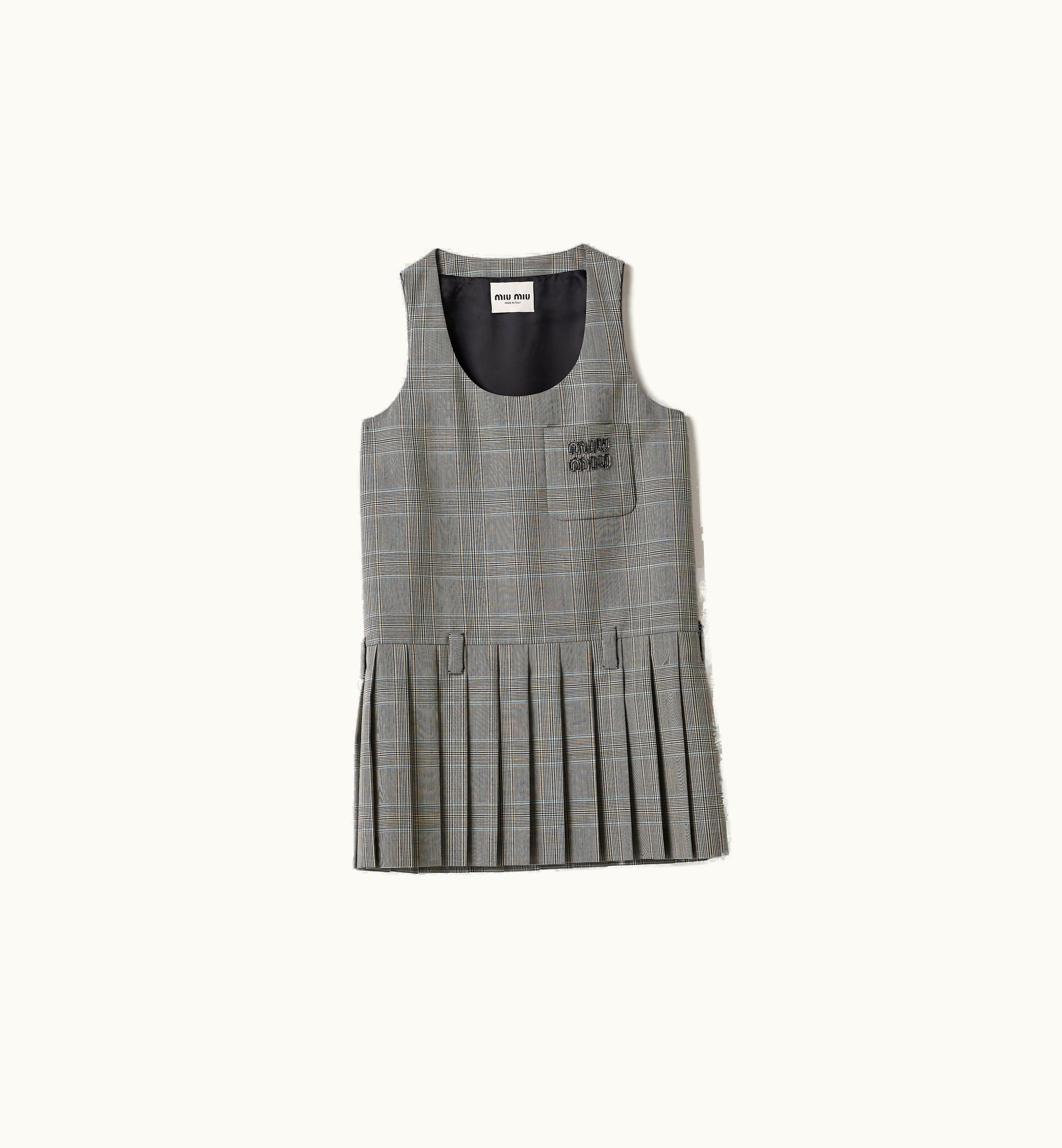 Miu Miu Miu Miu Prince Of Wales Checked mini-dress Sapphire Blue