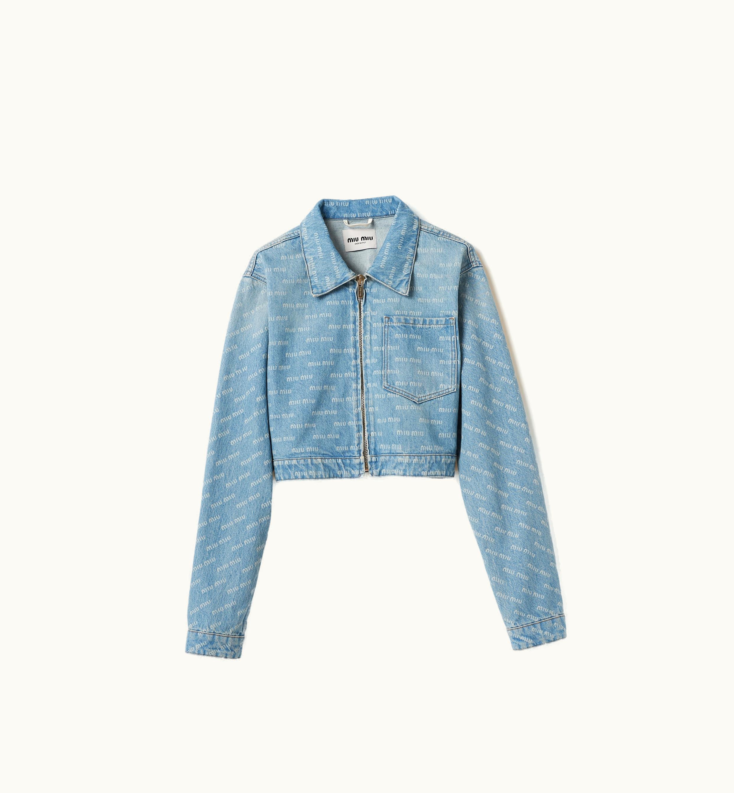 Miu Miu Miu Miu Vintage Logo Denim Blouson Jacket Sapphire Blue