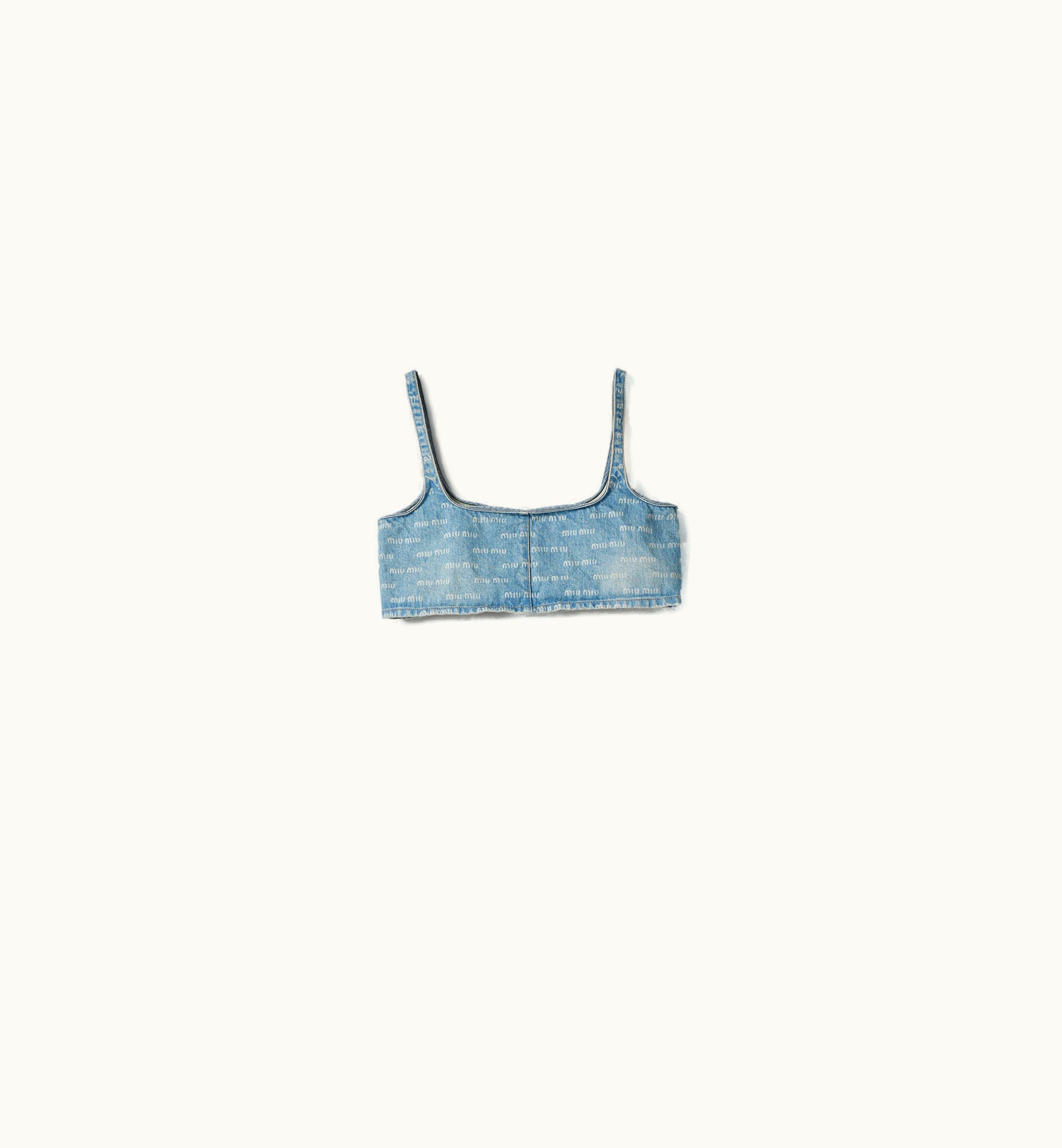 Miu Miu Miu Miu Denim Top Sapphire Blue