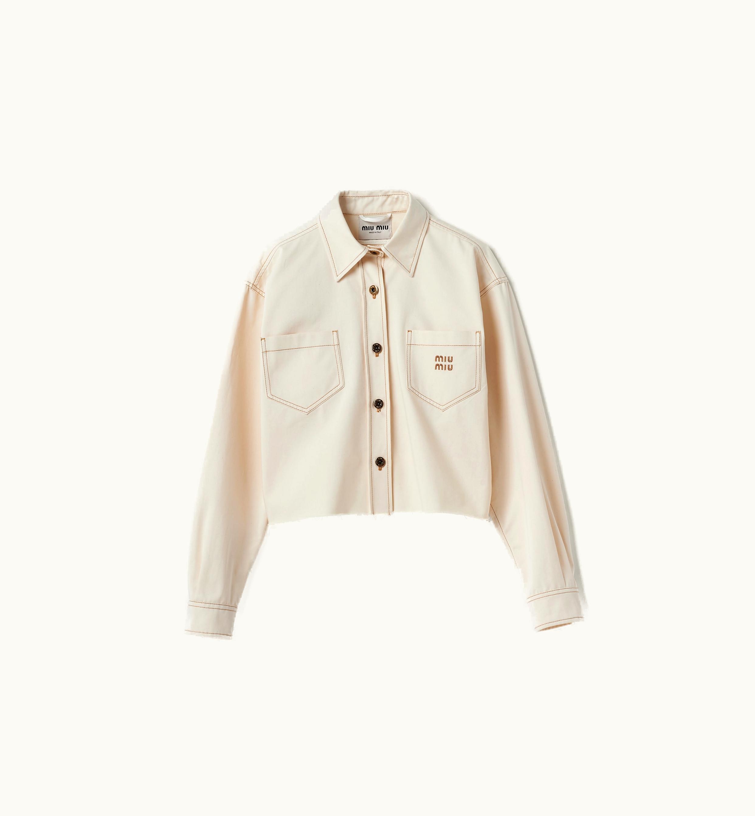 Miu Miu Miu Miu Denim Blouson Jacket Natural
