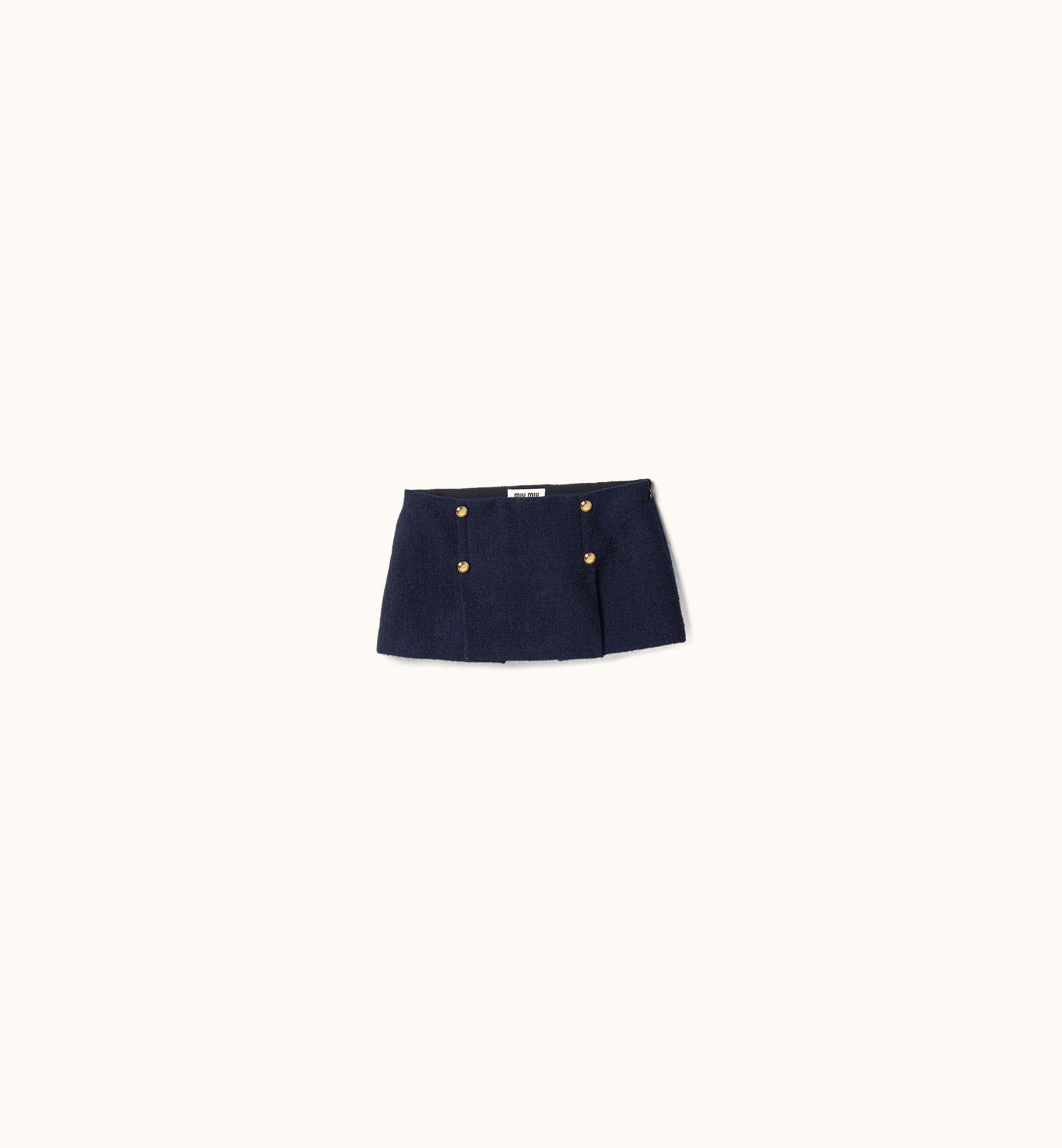 Miu Miu Miu Miu Tweed Mini Skirt Gold Navy