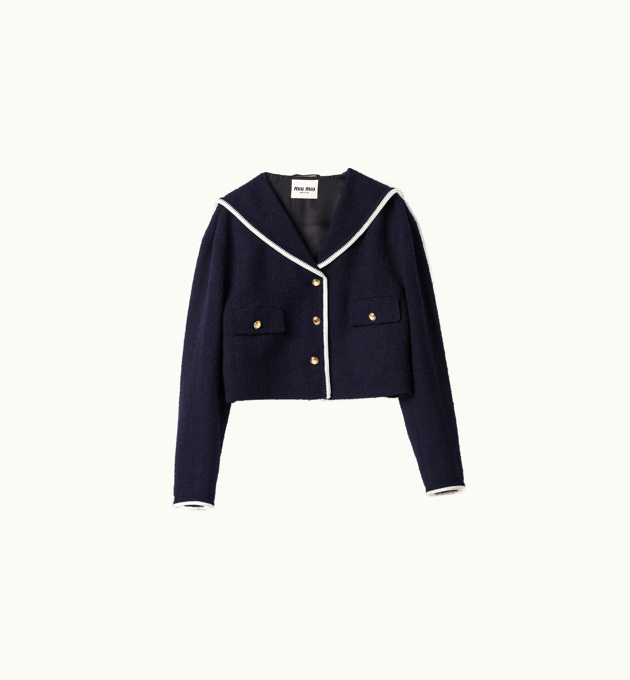 Miu Miu Miu Miu Nautical Tweed Jacket Gold Navy