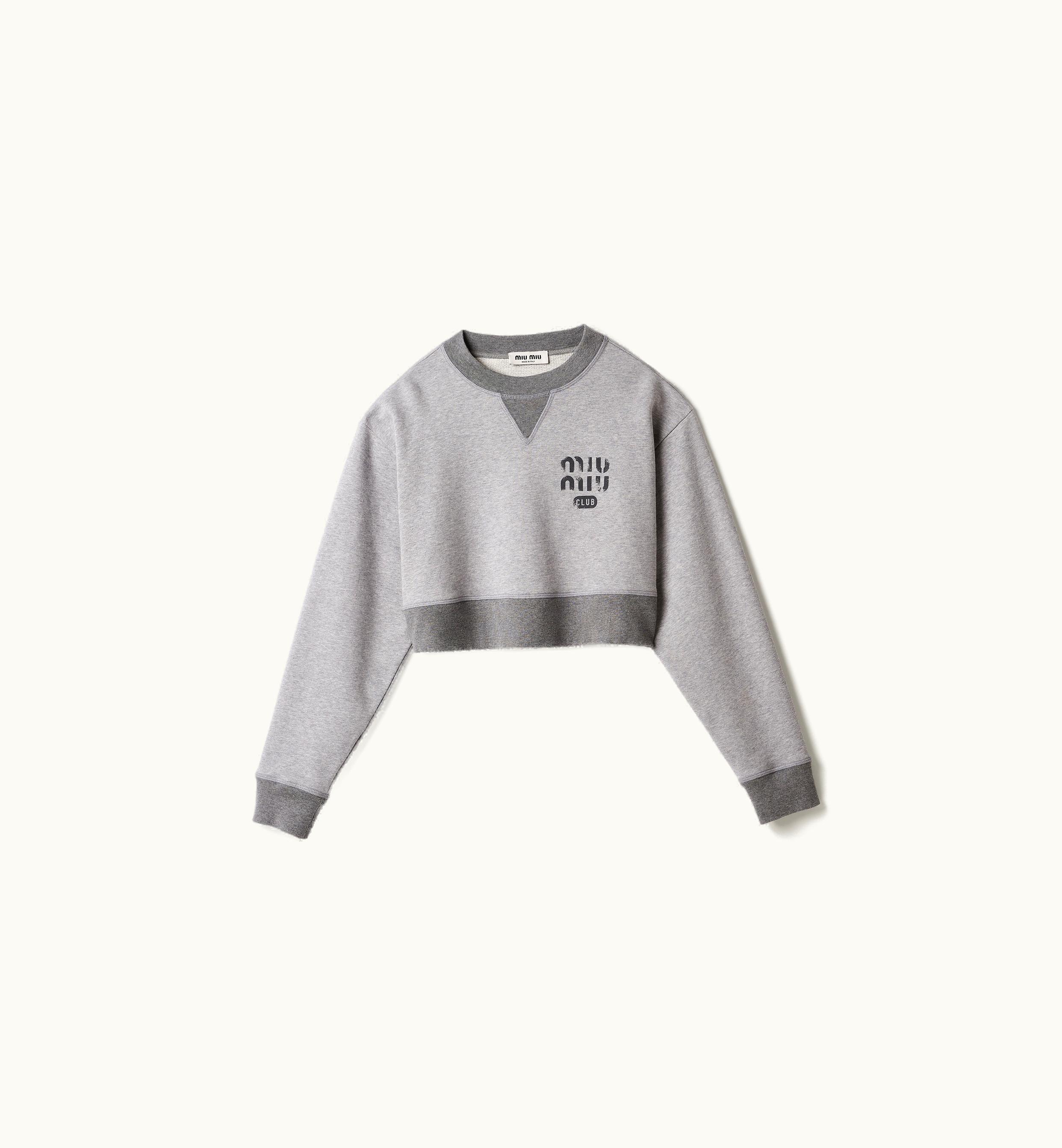 Miu Miu Miu Miu Cotton Fleece Sweatshirt Grey
