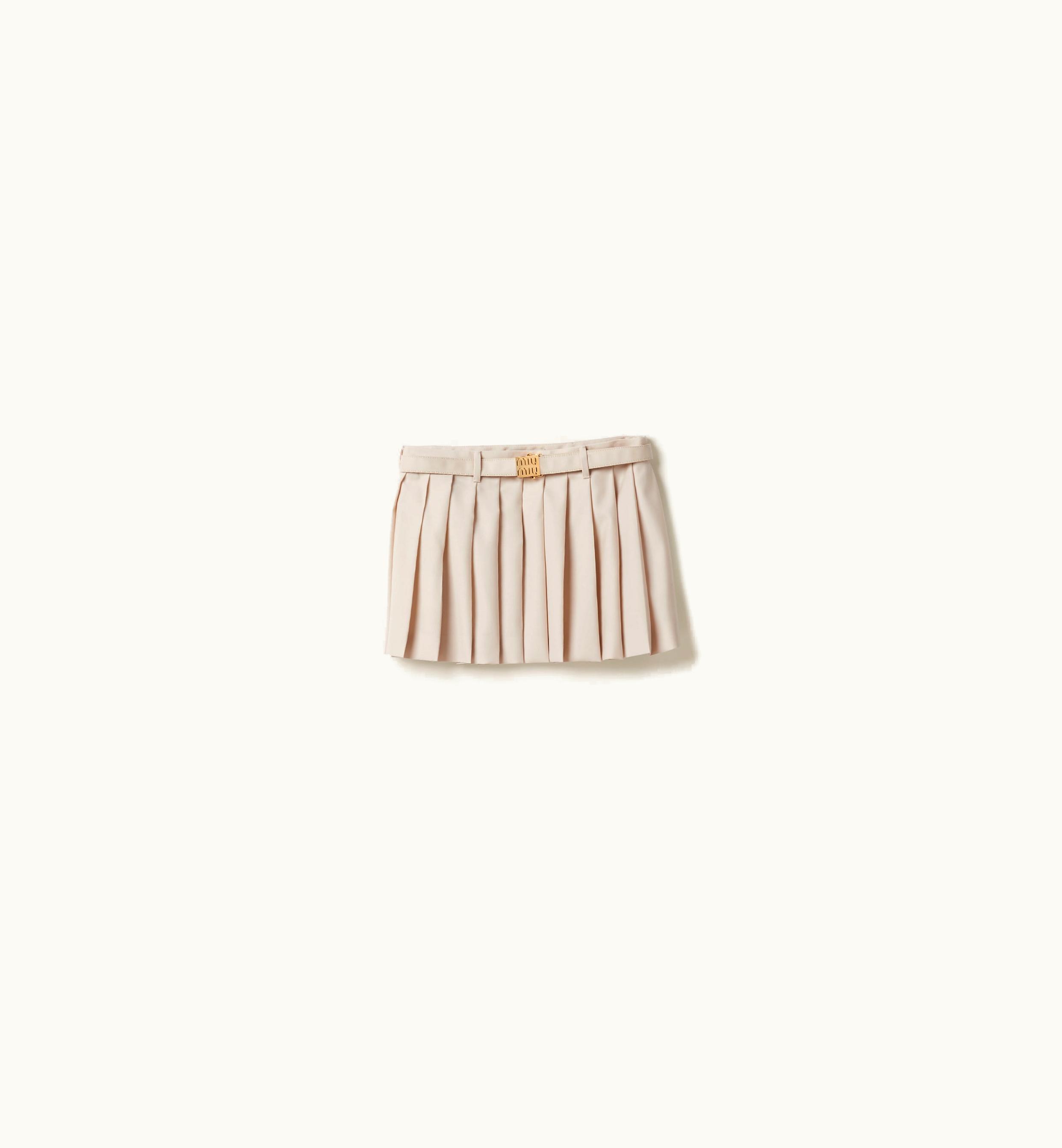 Miu Miu Miu Miu Pleated Batavia Miniskirt Natural