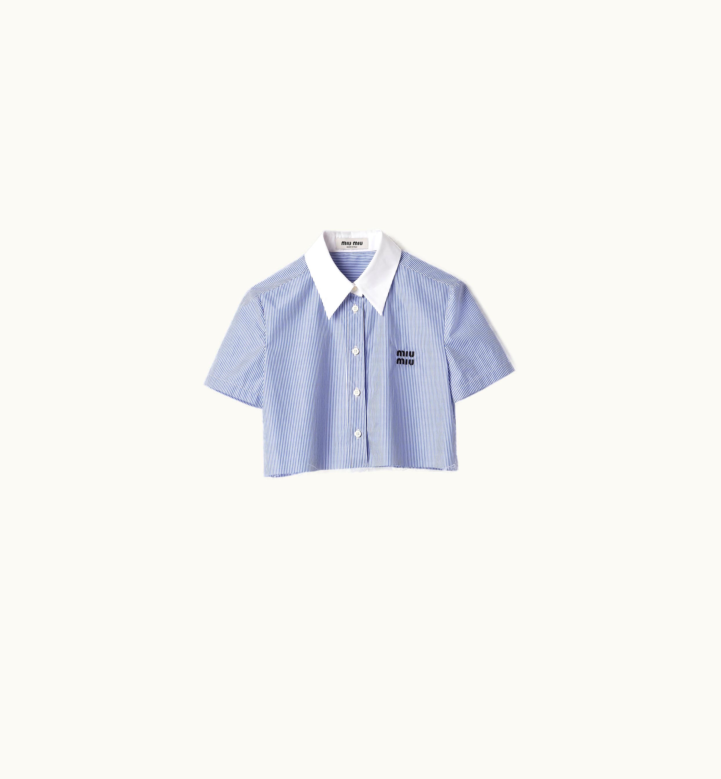 Miu Miu Miu Miu Striped Shirt White+baby Blue