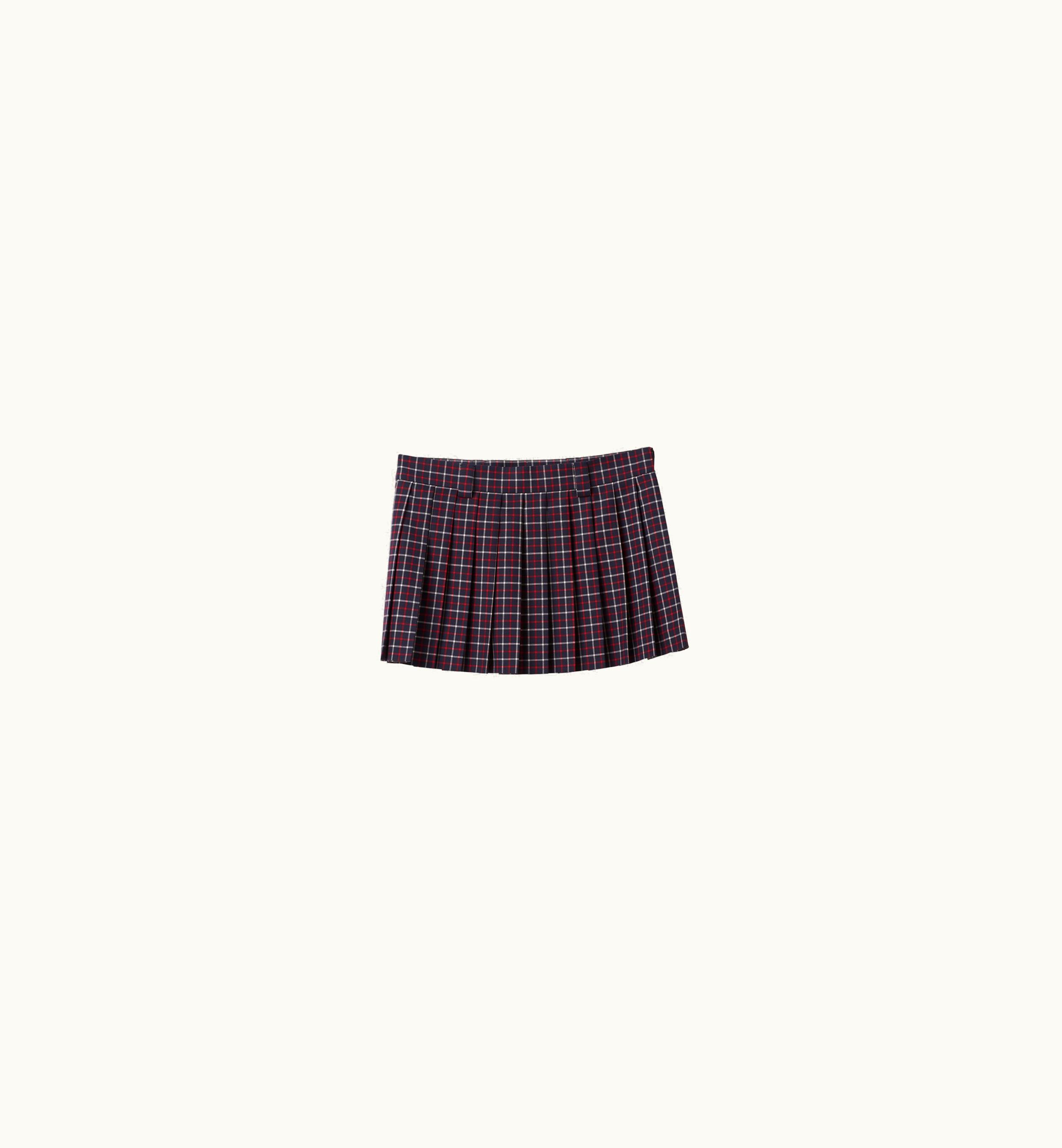 Miu Miu Miu Miu Checked Wool Miniskirt Blue / Red