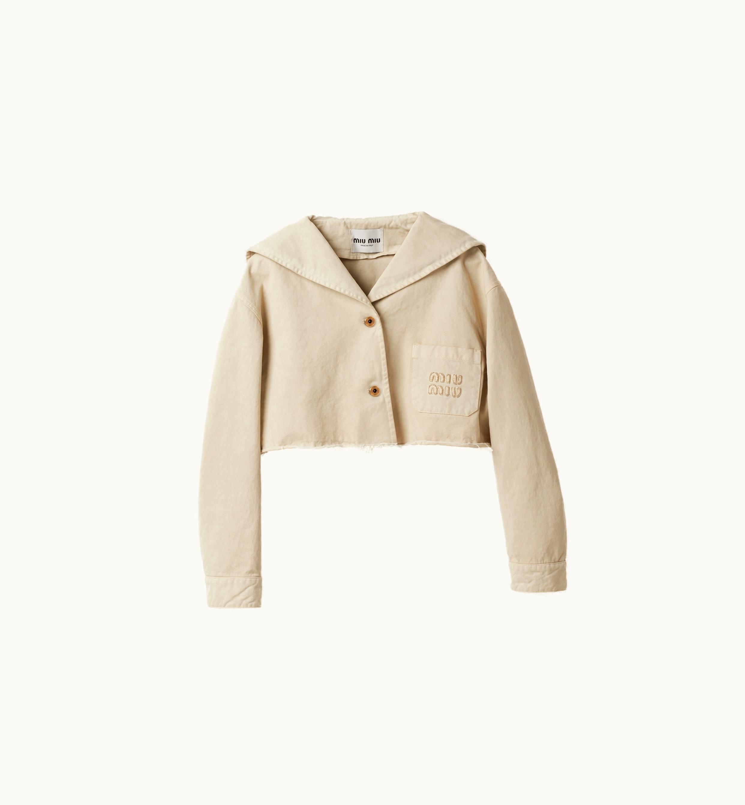 Miu Miu Miu Miu Gabardine Blouson Jacket Chalk White