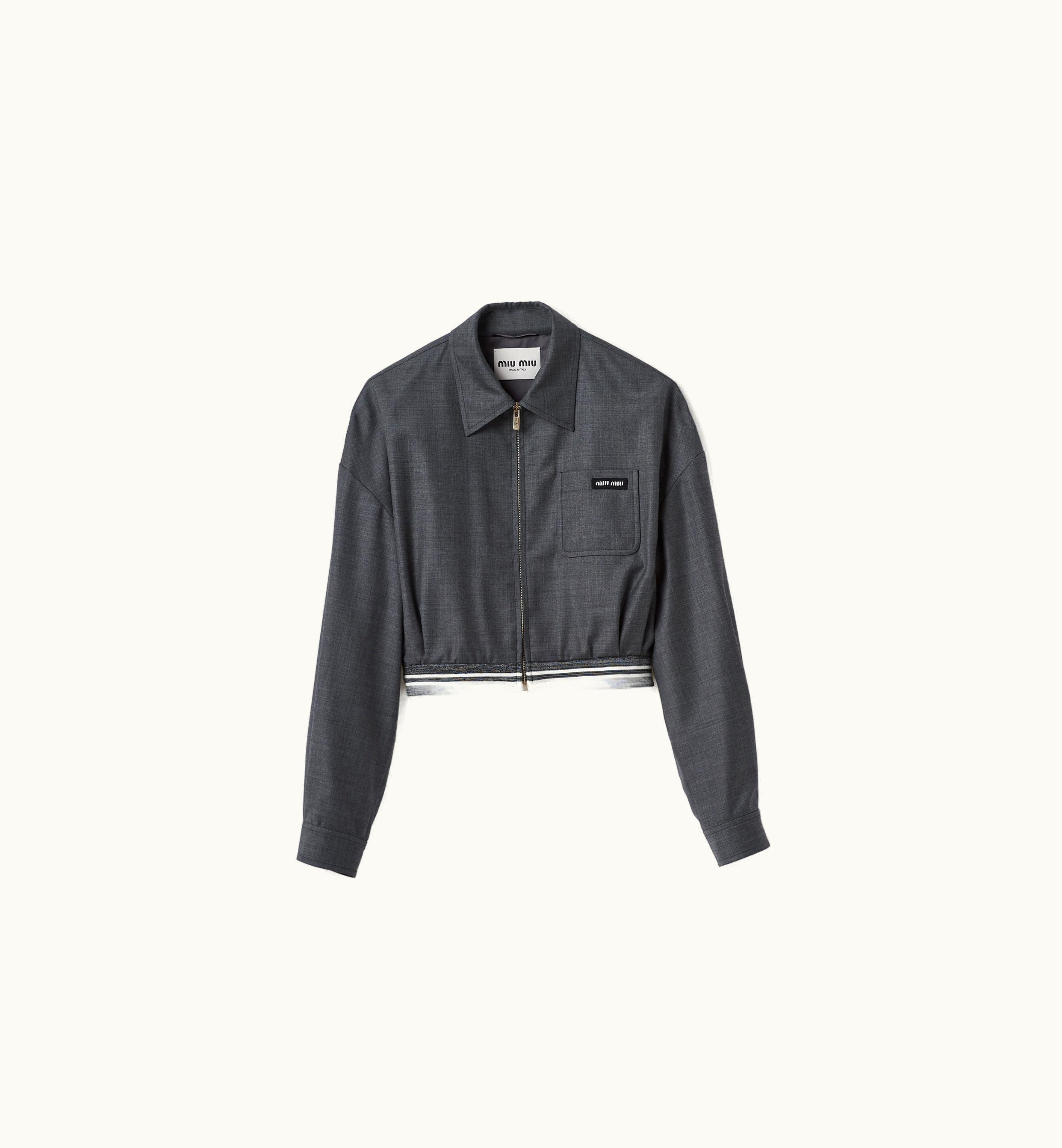 Miu Miu Miu Miu Grisaille Blouson Jacket Slate Gray