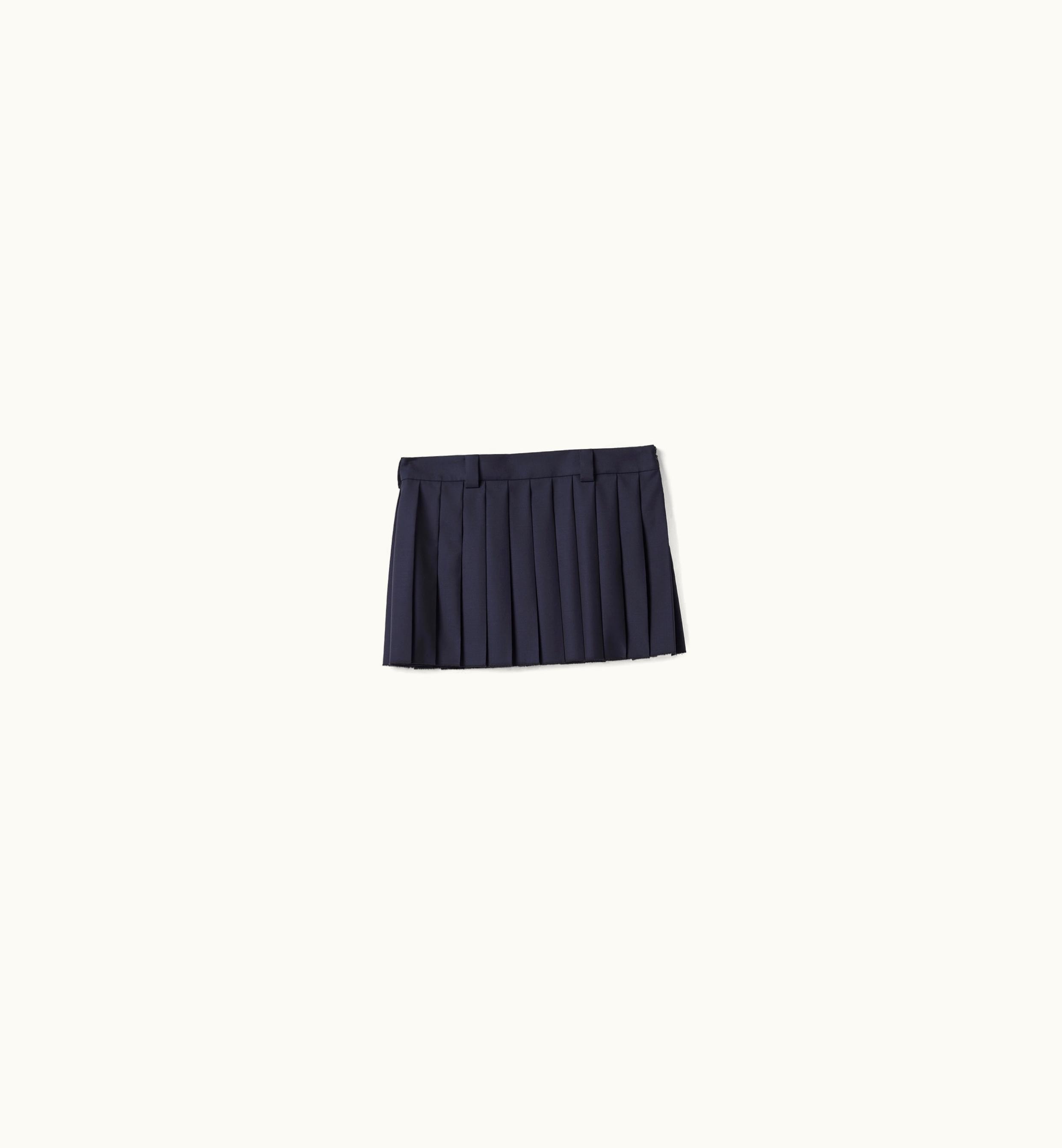 Miu Miu Miu Miu Pleated Batavia Miniskirt Navy